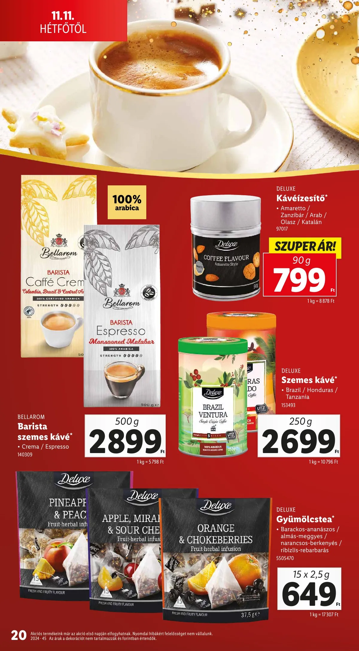 Lidl akciós újság Unnepi Deluxe 11.11–11.11 – 20. oldal