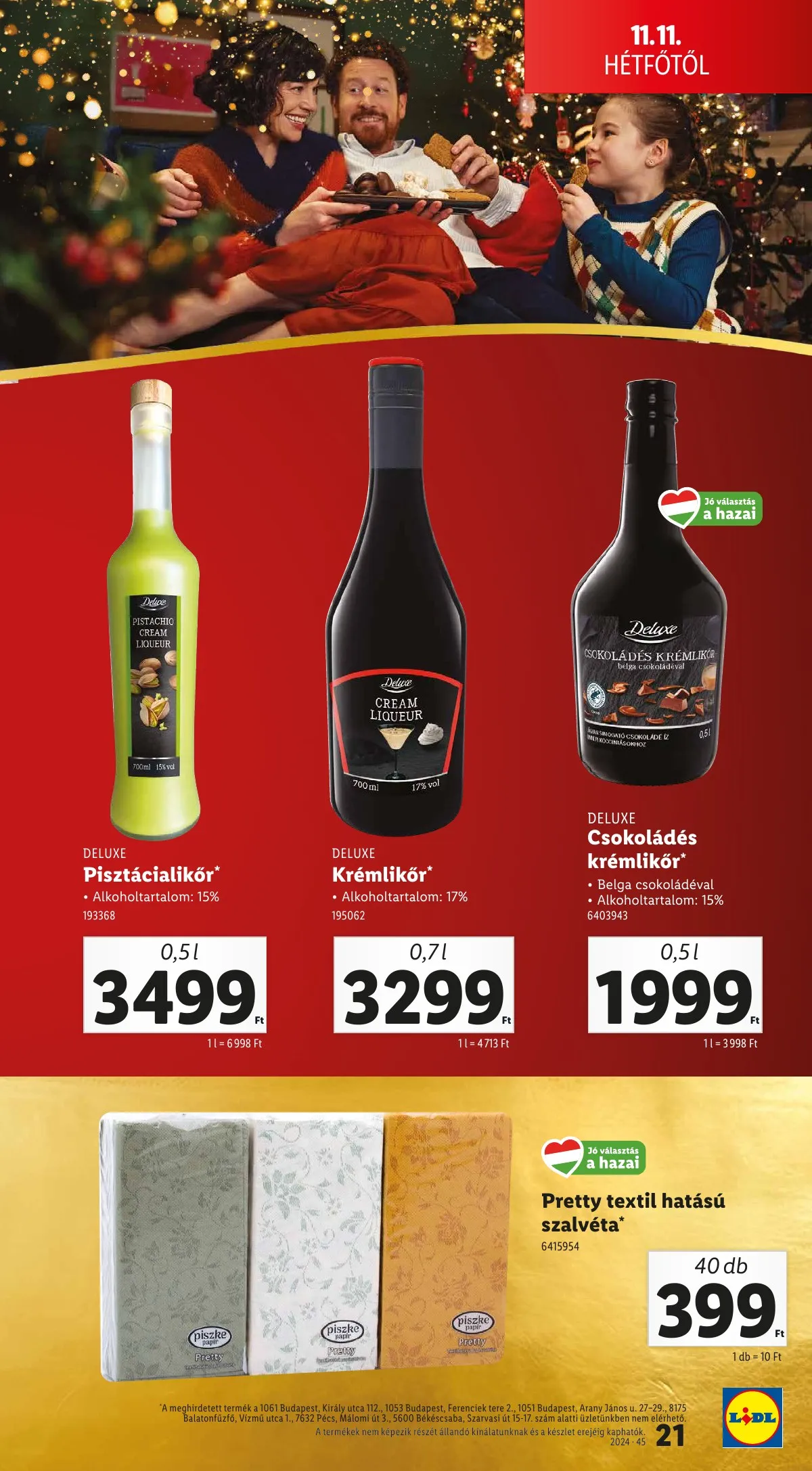 Lidl akciós újság Unnepi Deluxe 11.11–11.11 – 21. oldal