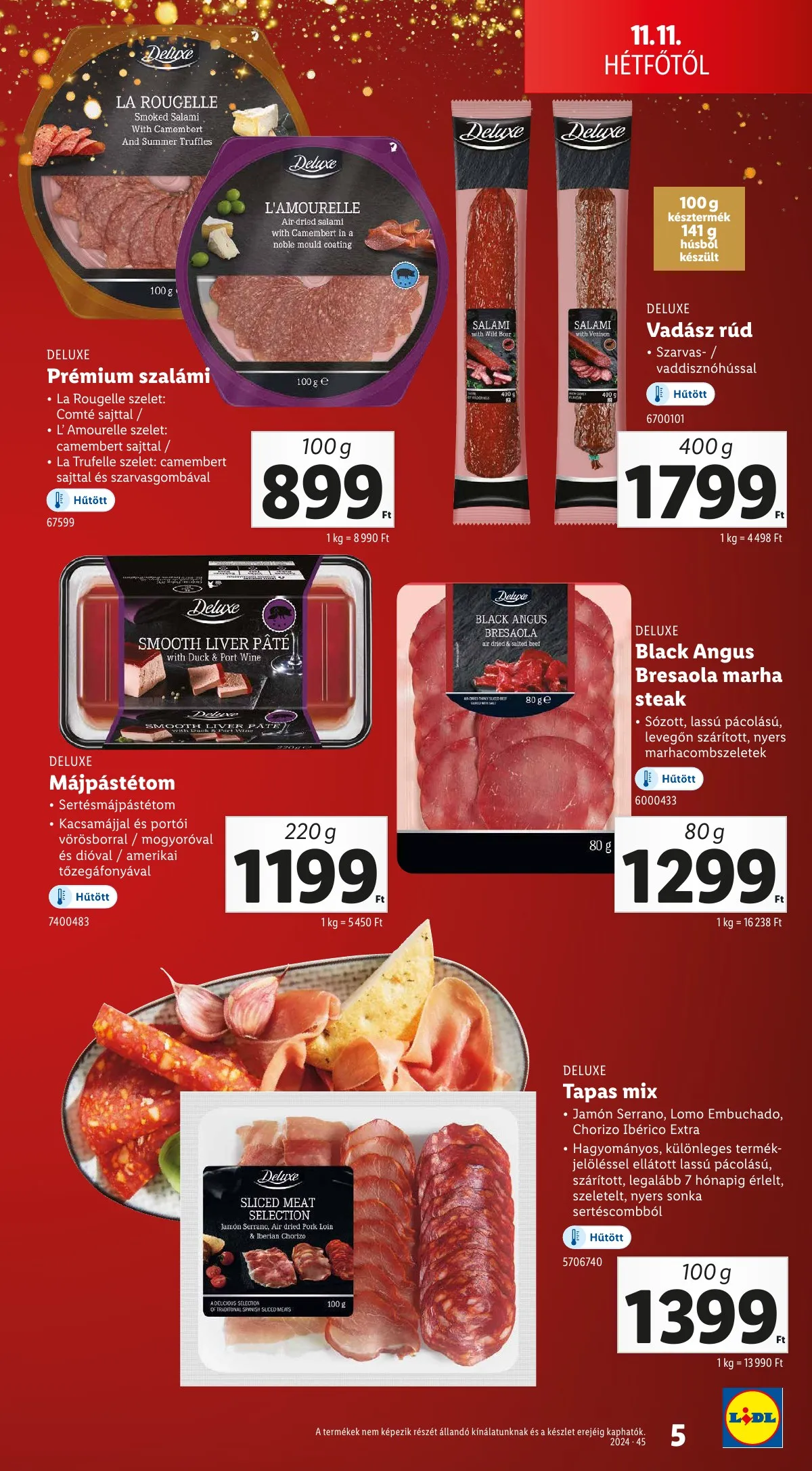 Lidl akciós újság Unnepi Deluxe 11.11–11.11 – 5. oldal