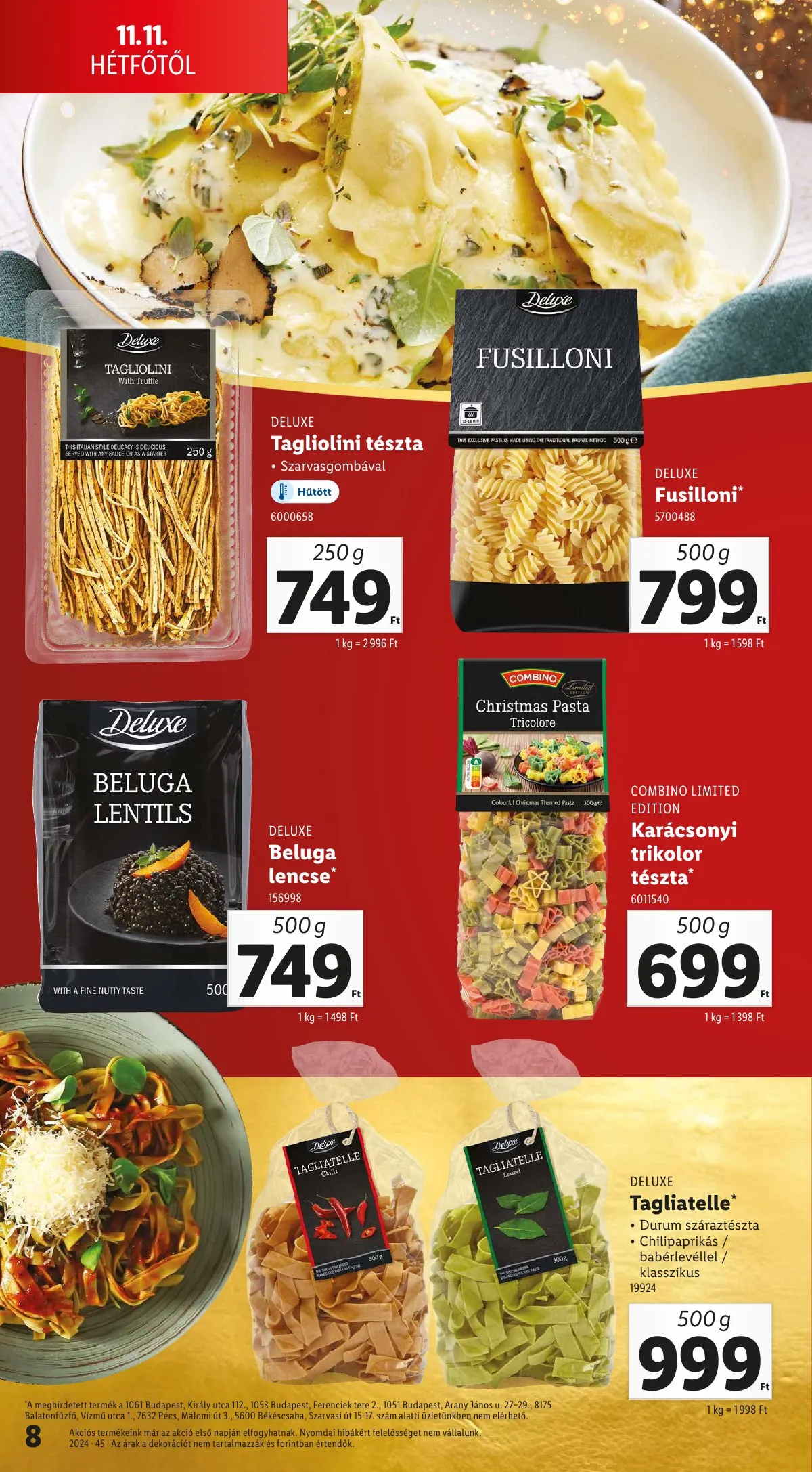 Lidl akciós újság Unnepi Deluxe 11.11–11.11 – 8. oldal