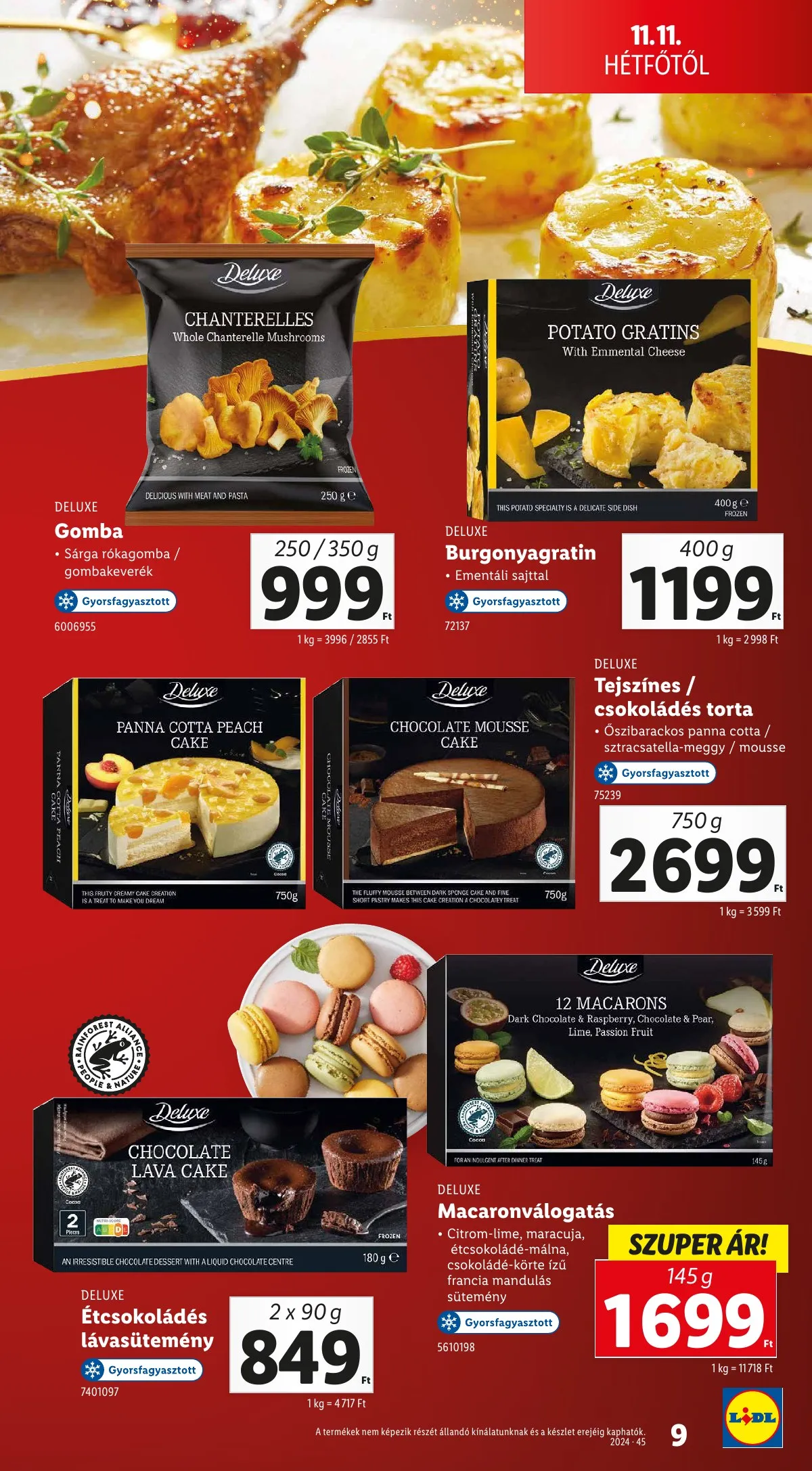 Lidl akciós újság Unnepi Deluxe 11.11–11.11 – 9. oldal