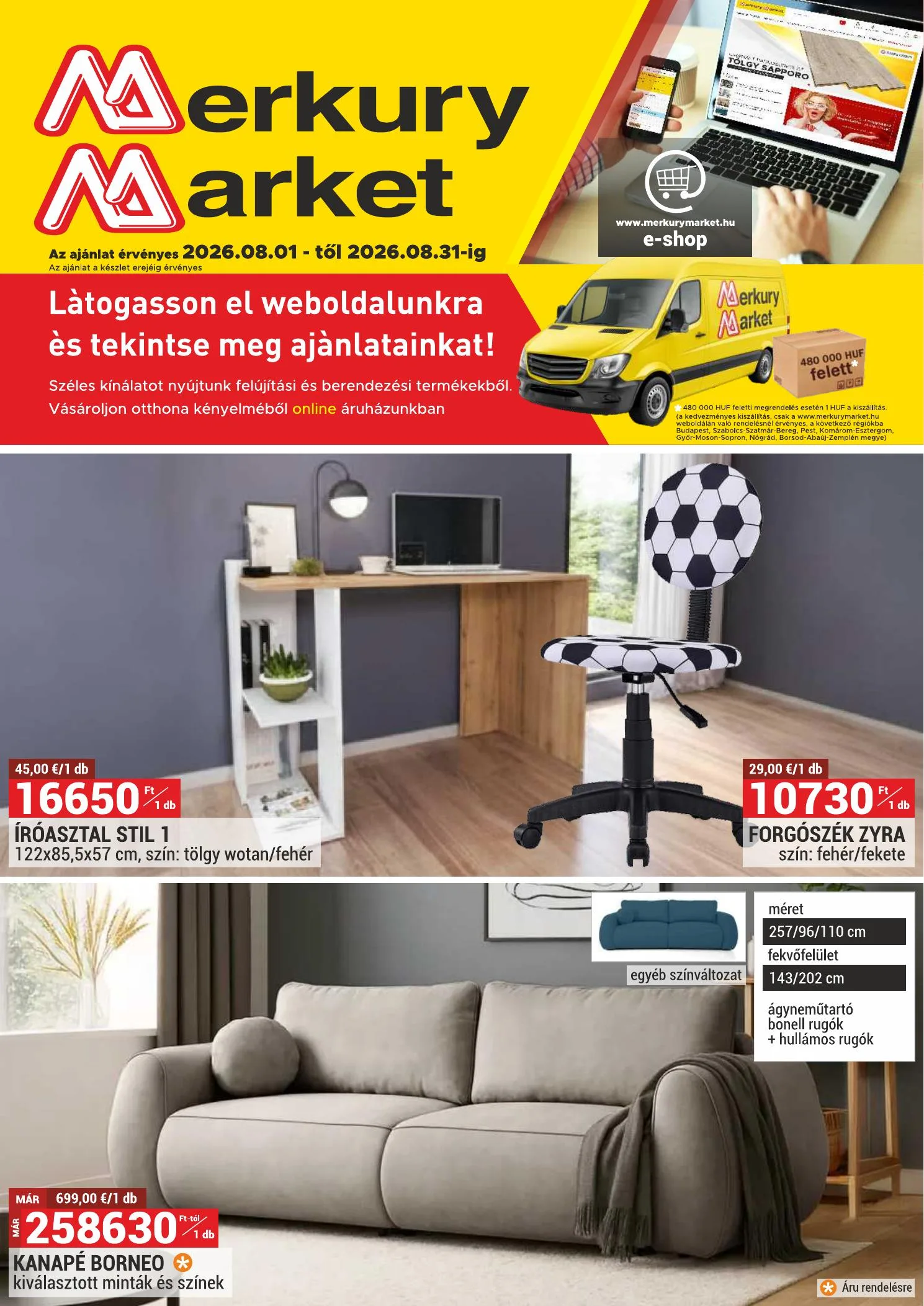 Merkury akciós újság Market 08.01–08.31