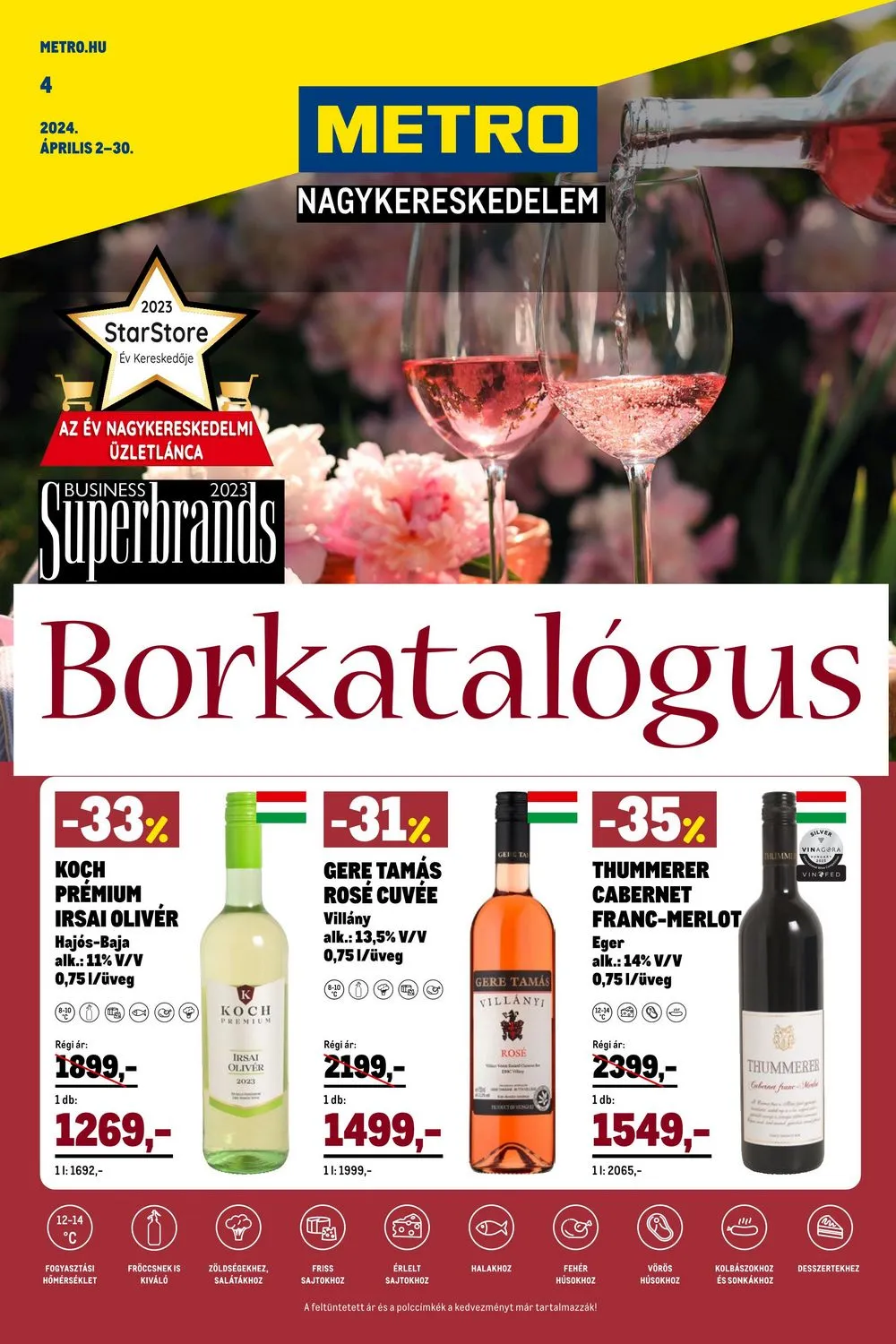Metro akciós újság Borkatalogus 04.02–04.30
