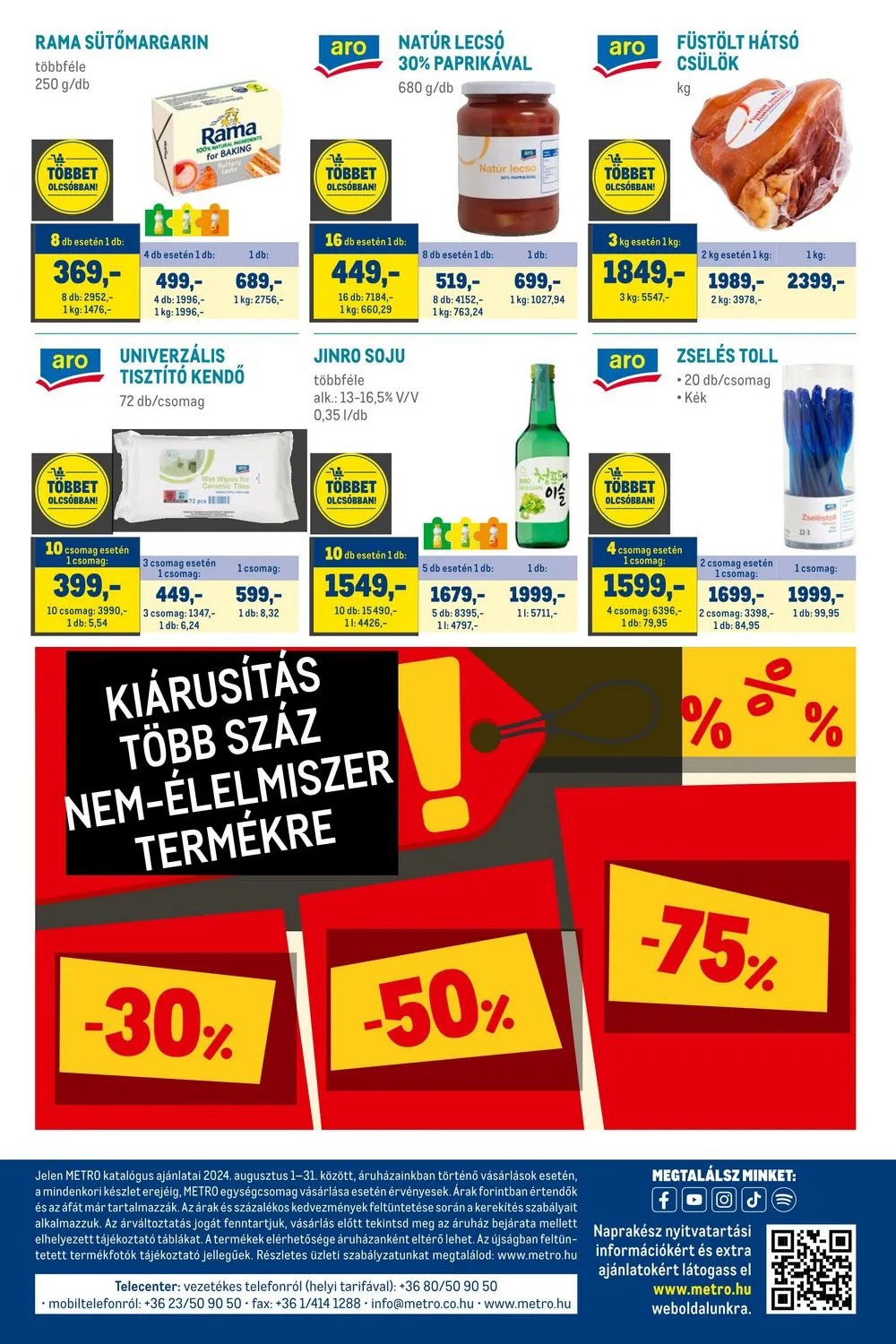 Metro akciós újság Élelmiszer és Szezonalis 08.01–08.31 – 30. oldal