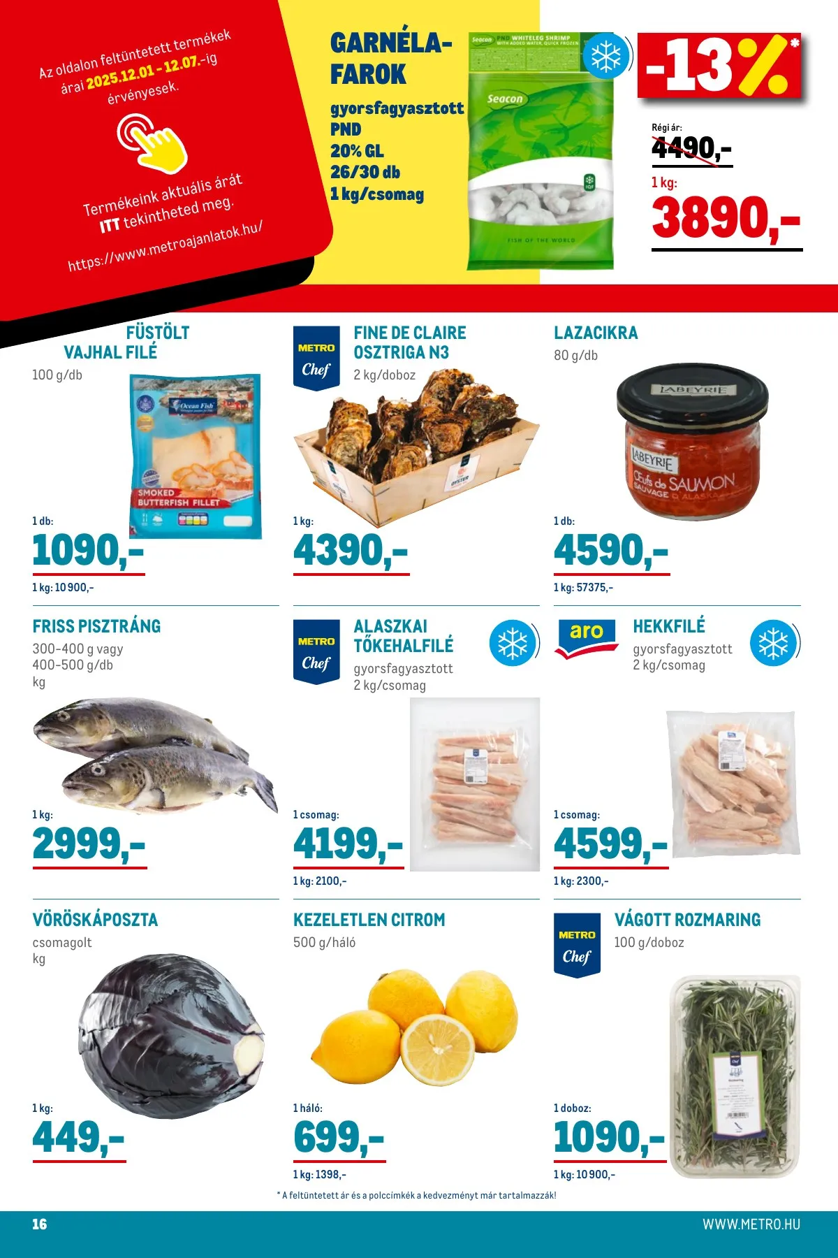 Metro akciós újság Élelmiszer és Szezonalis 12.01–12.31 – 16. oldal