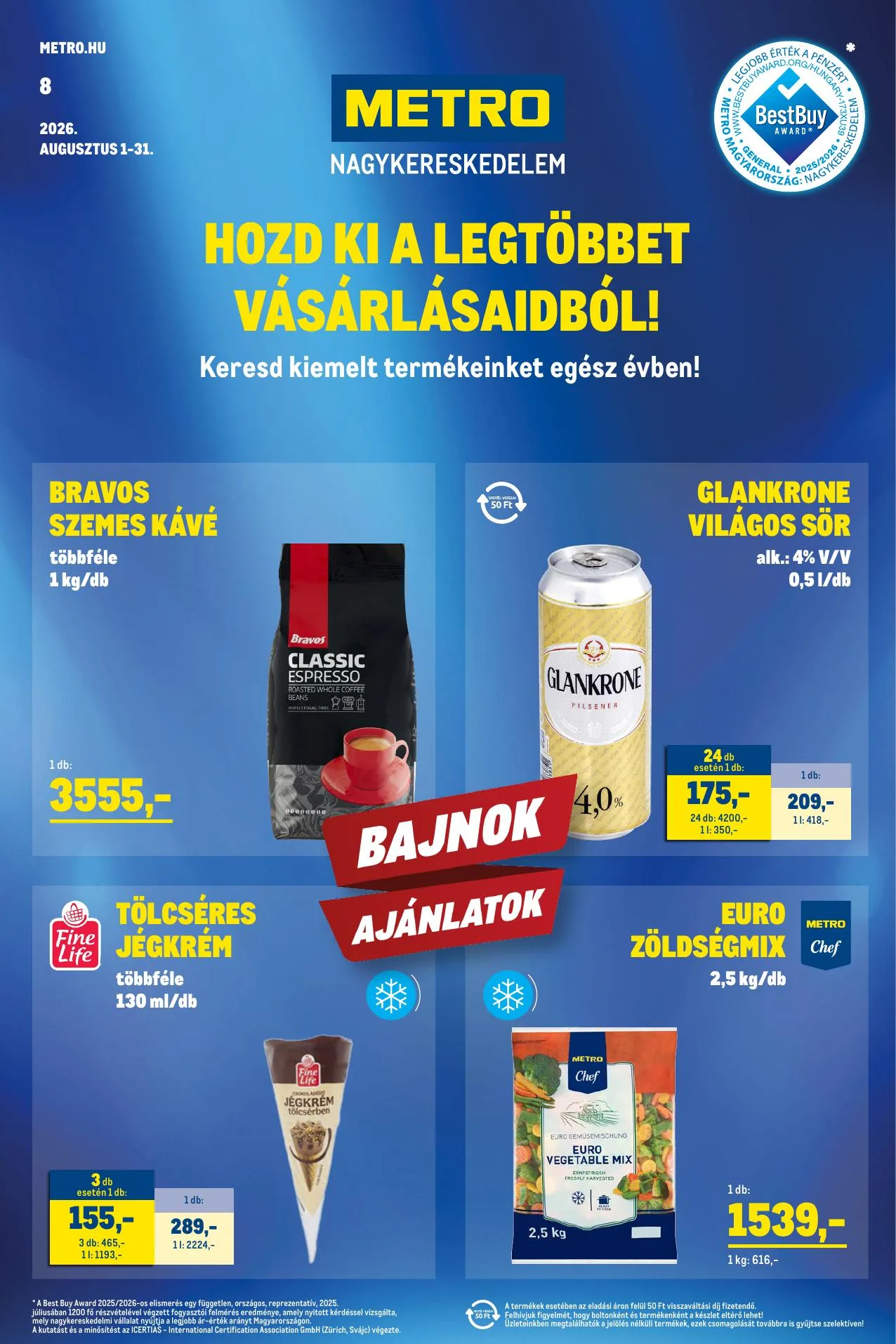 Metro akciós újság Élelmiszer és Szezonalis 08.01–08.31