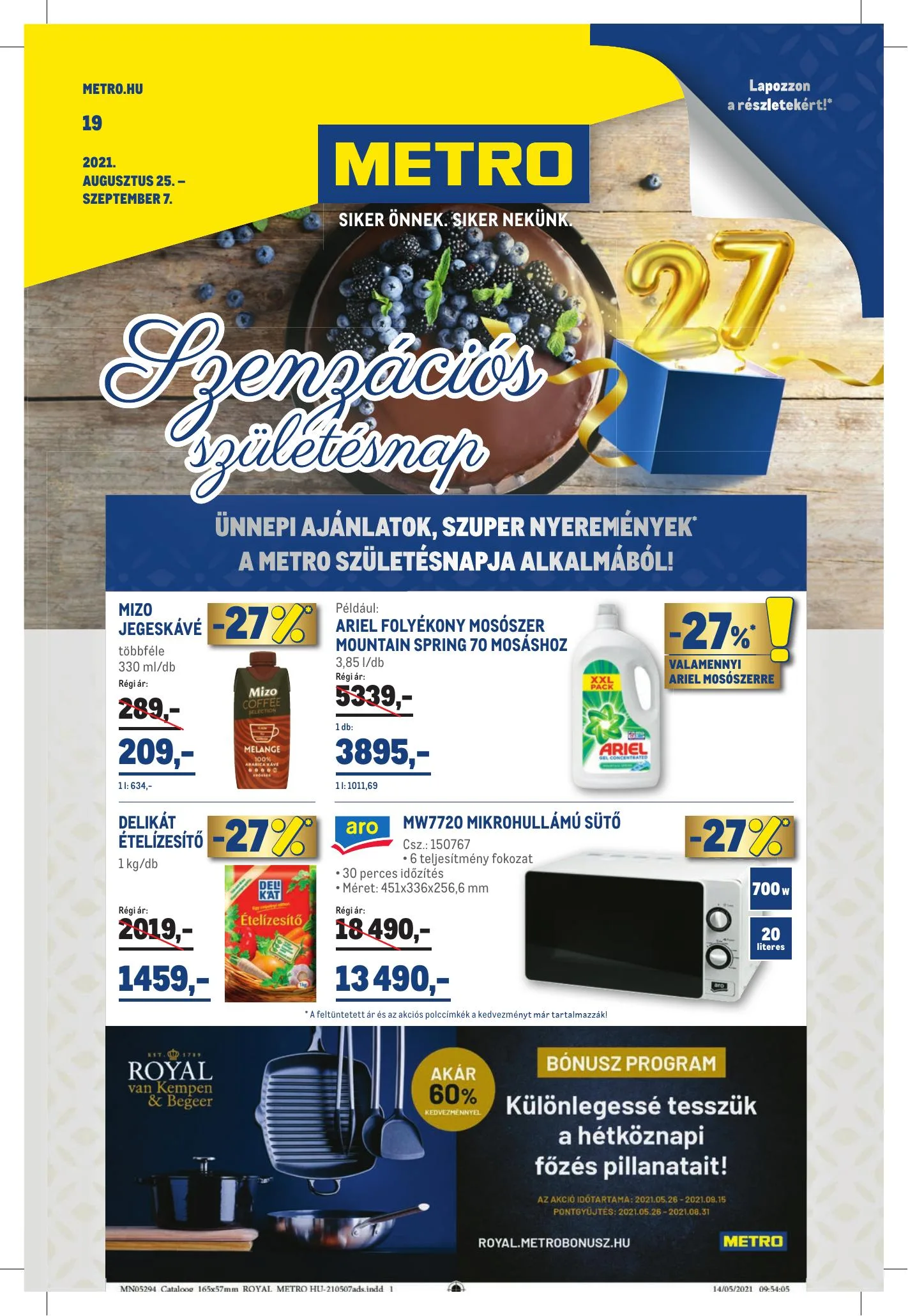 Metro akciós újság Élelmiszer 08.25–09.07