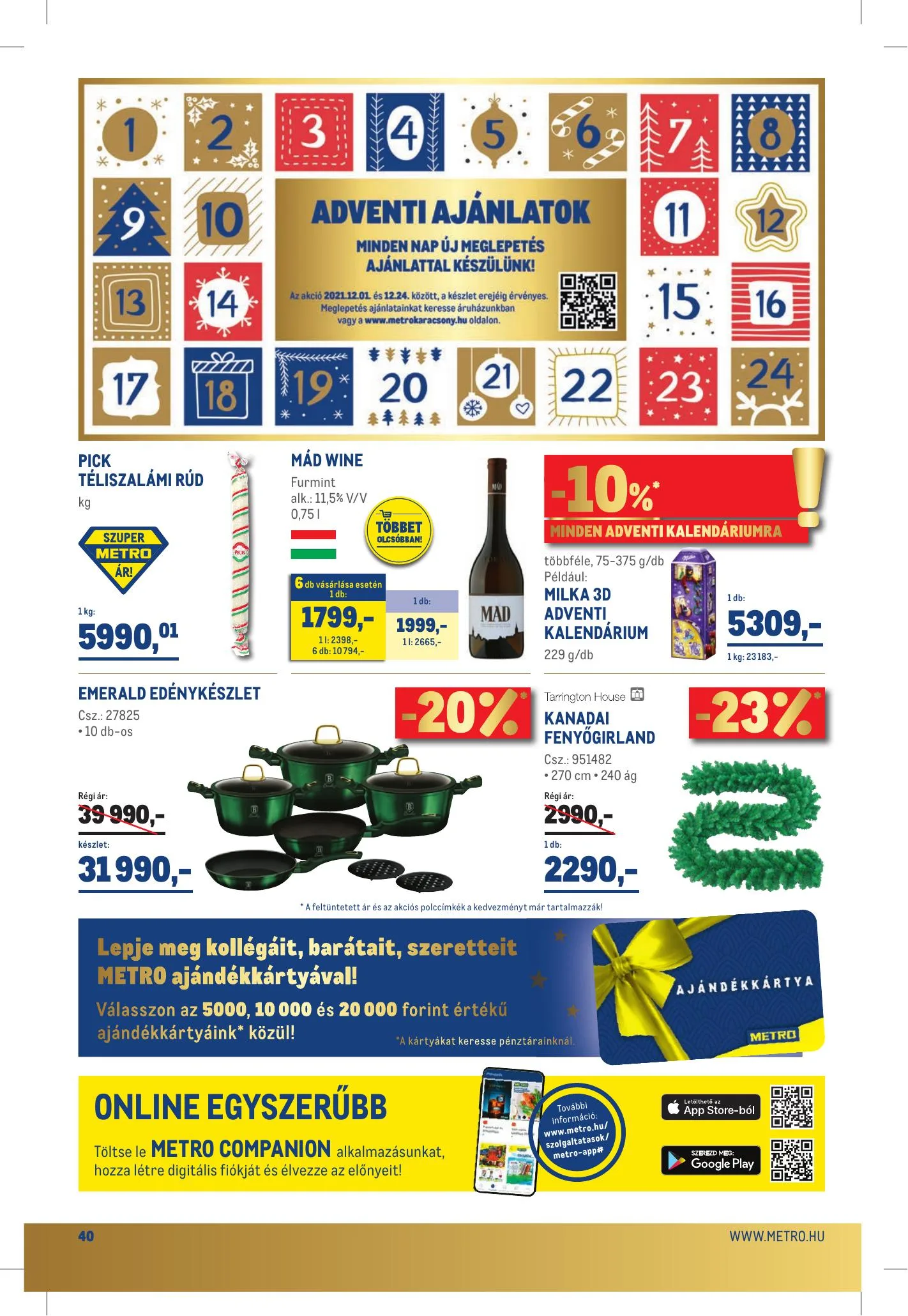 Metro akciós újság Élelmiszer 12.01–12.14 – 40. oldal