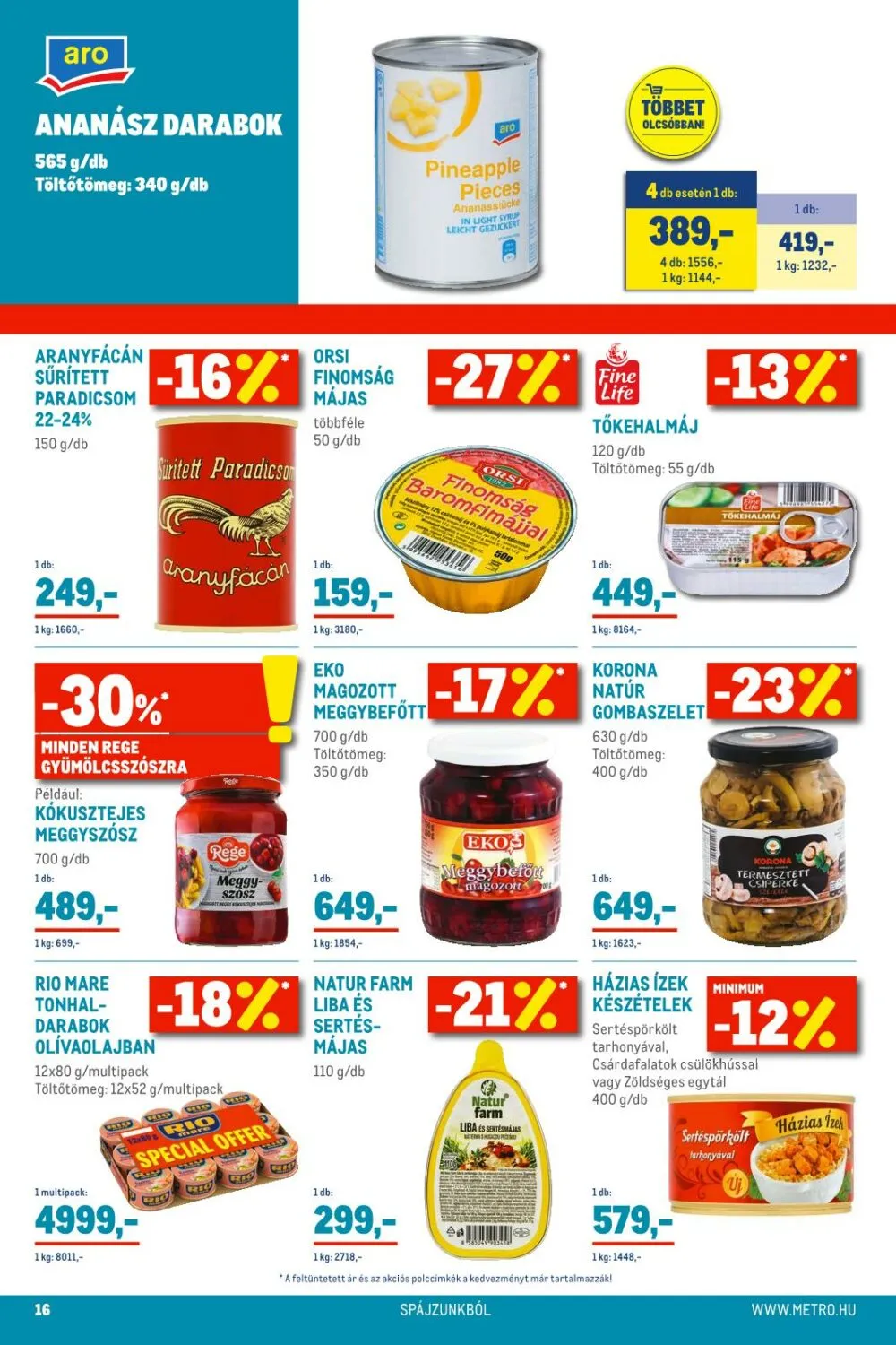 Metro akciós újság Élelmiszer 01.02–01.18 – 16. oldal
