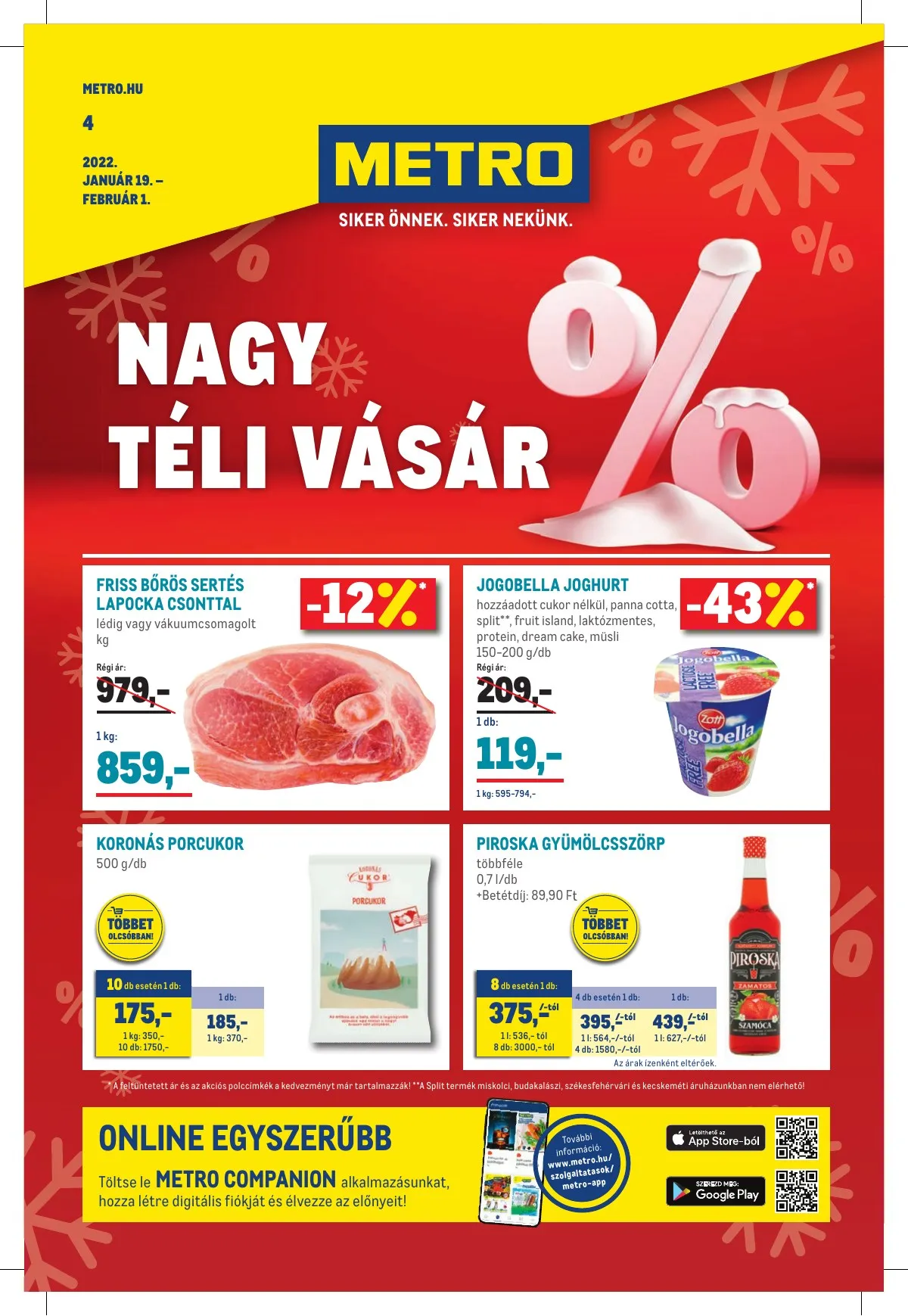 Metro akciós újság Élelmiszer 01.19–01.19