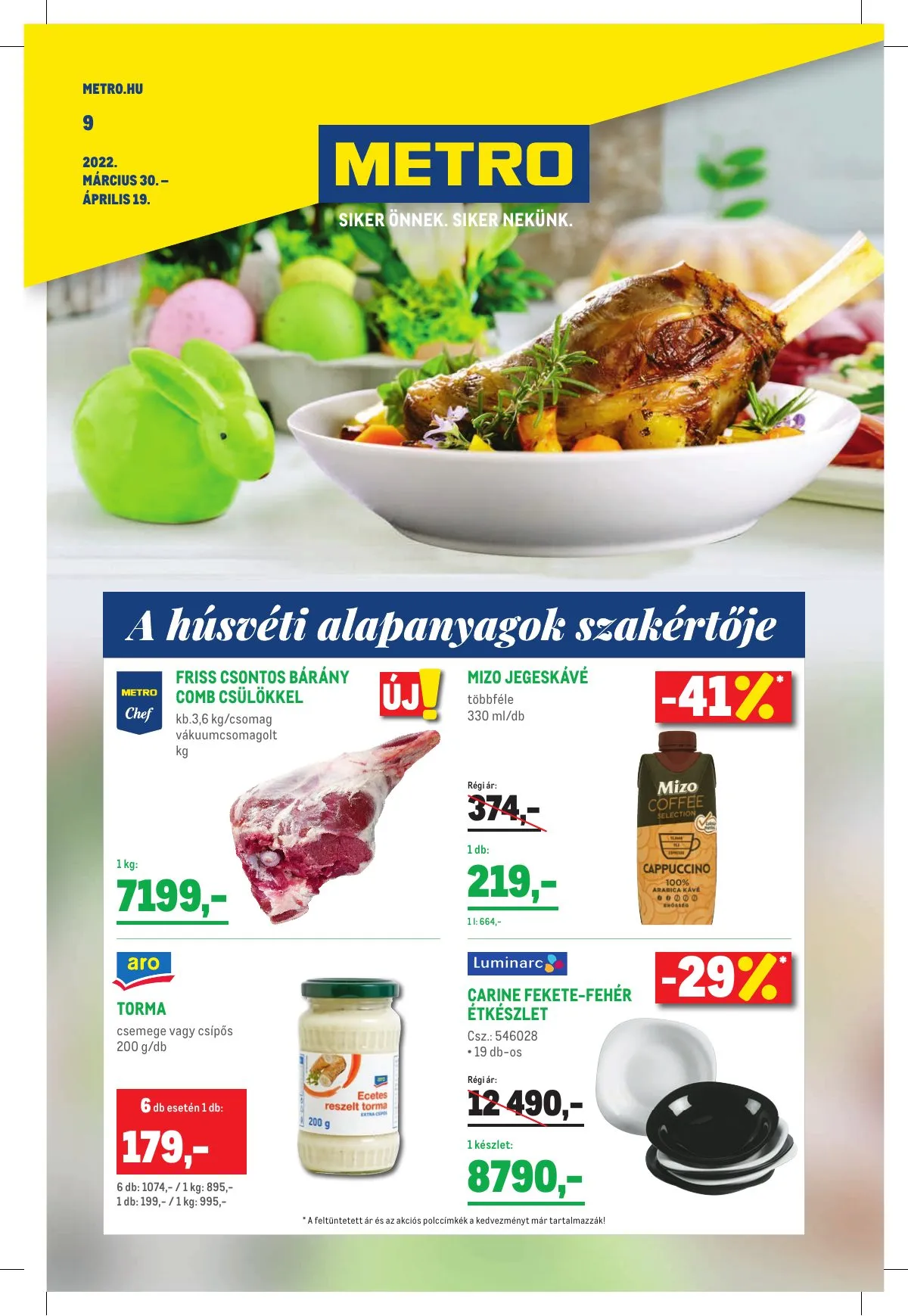 Metro akciós újság Élelmiszer 03.30–04.19