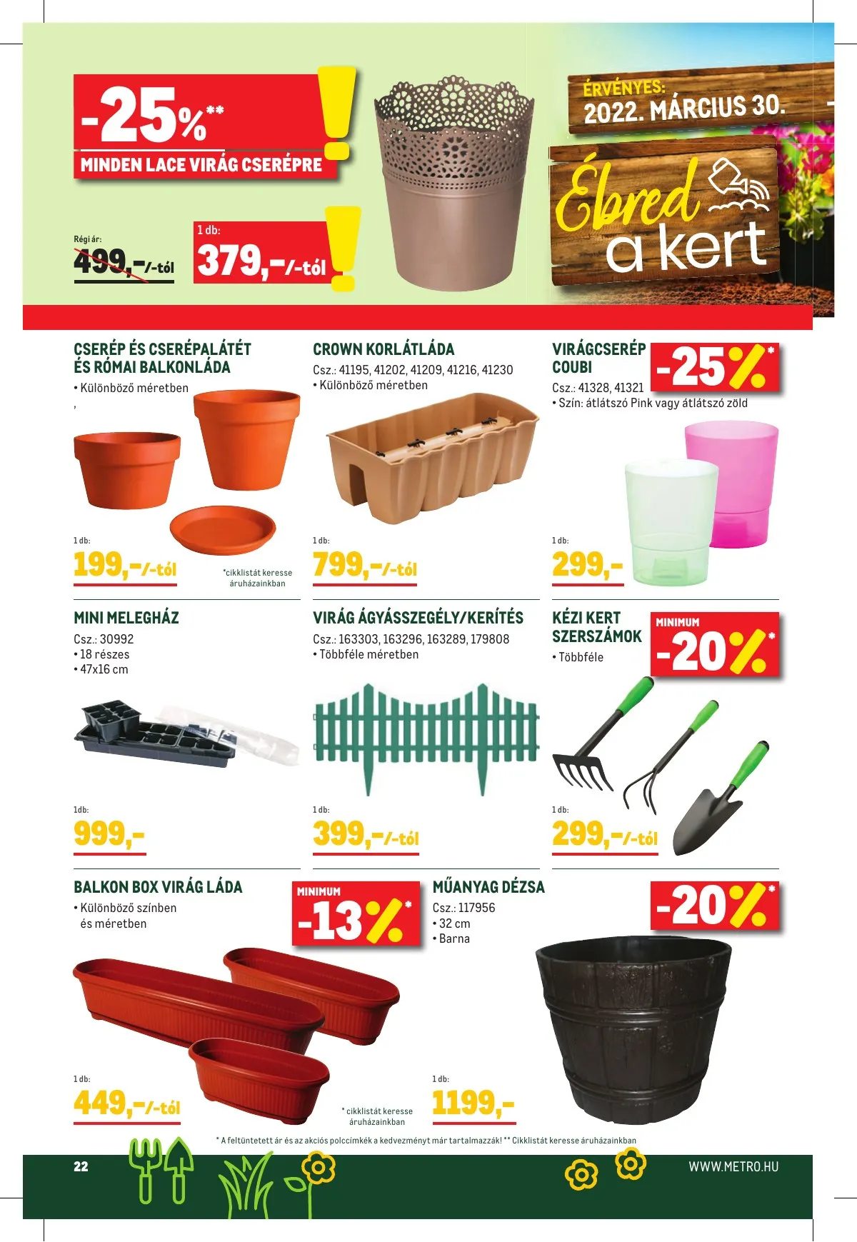 Metro akciós újság Élelmiszer 03.30–04.19 – 22. oldal