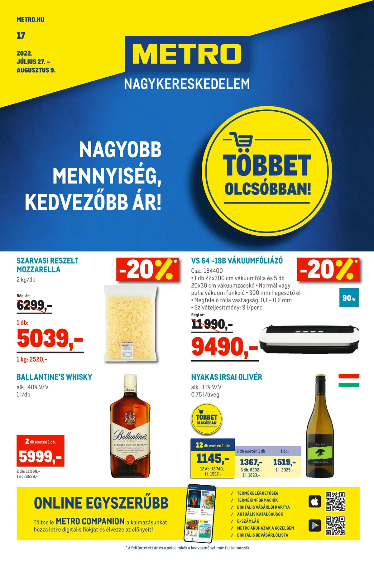 Metro akciós újság Élelmiszer 07.27–08.09