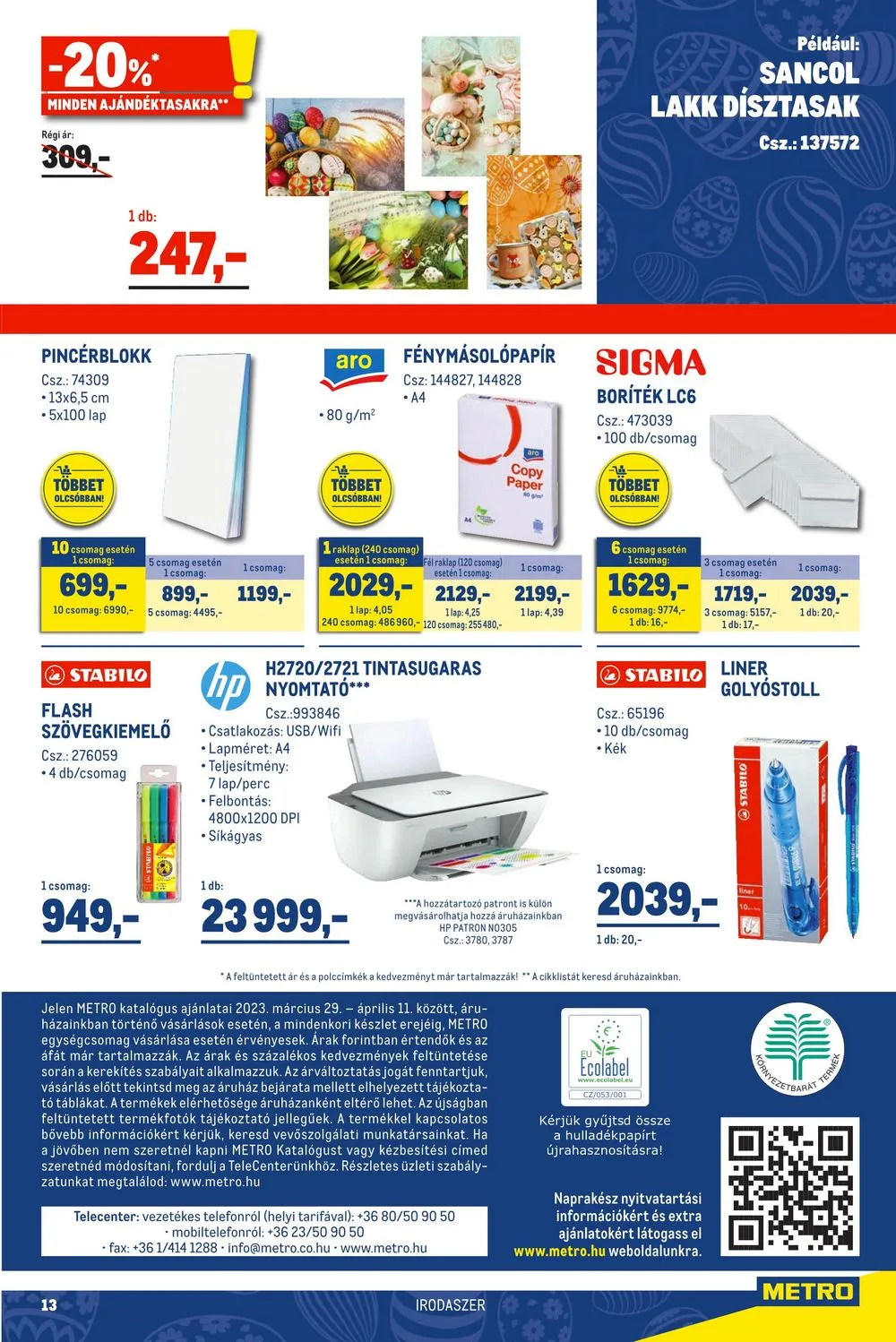 Metro akciós újság Élelmiszer 03.29–04.11 – 13. oldal