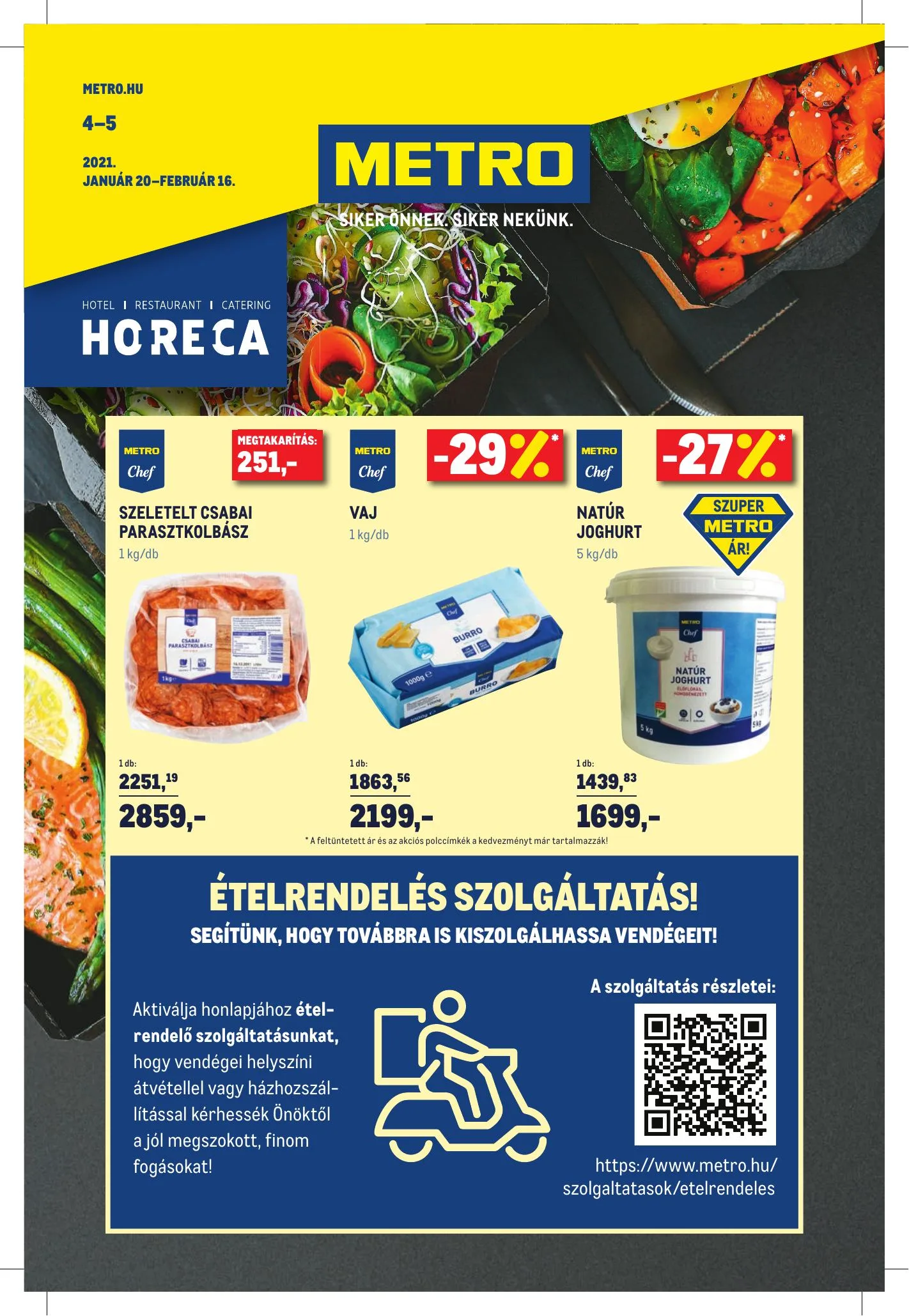 Metro akciós újság Horeca 01.20–02.16