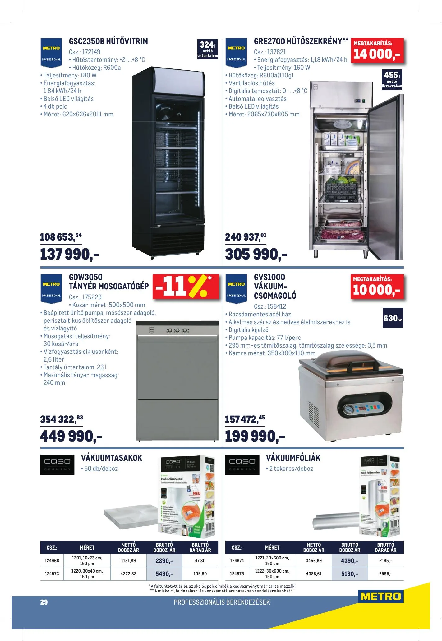 Metro akciós újság Horeca 01.20–02.16 – 29. oldal
