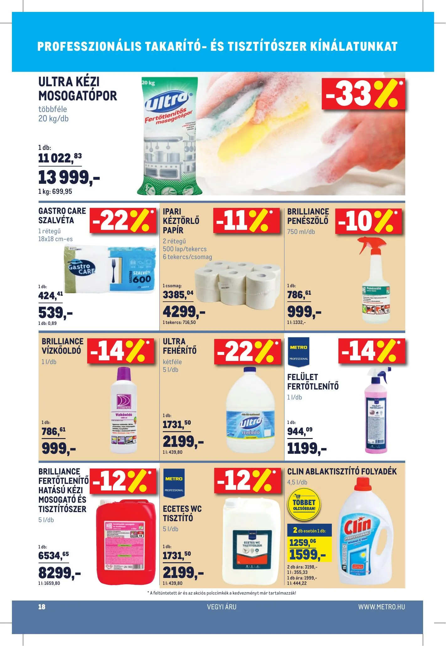 Metro akciós újság Horeca 08.11–09.07 – 18. oldal