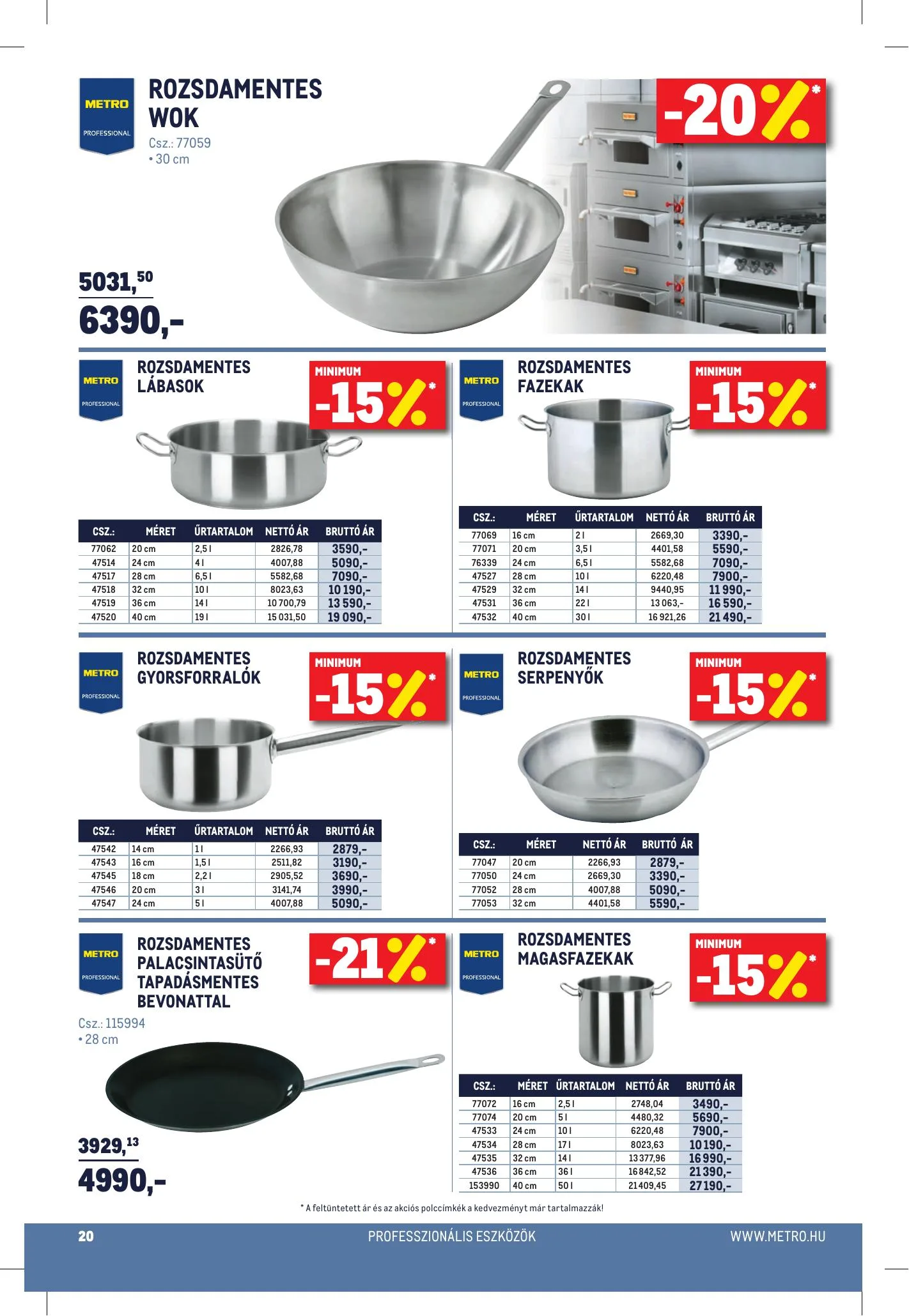Metro akciós újság Horeca 08.11–09.07 – 20. oldal