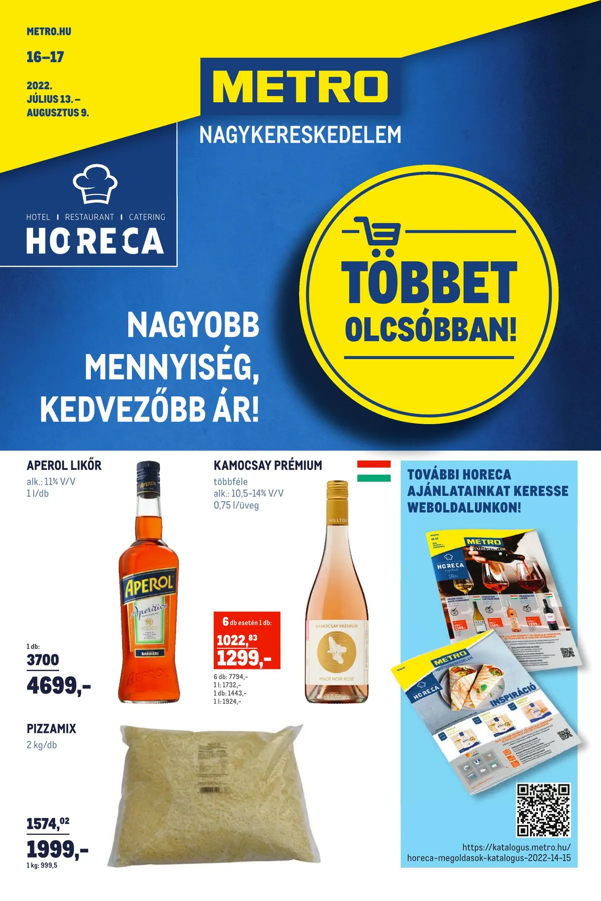 Metro akciós újság Horeca 07.13–08.09