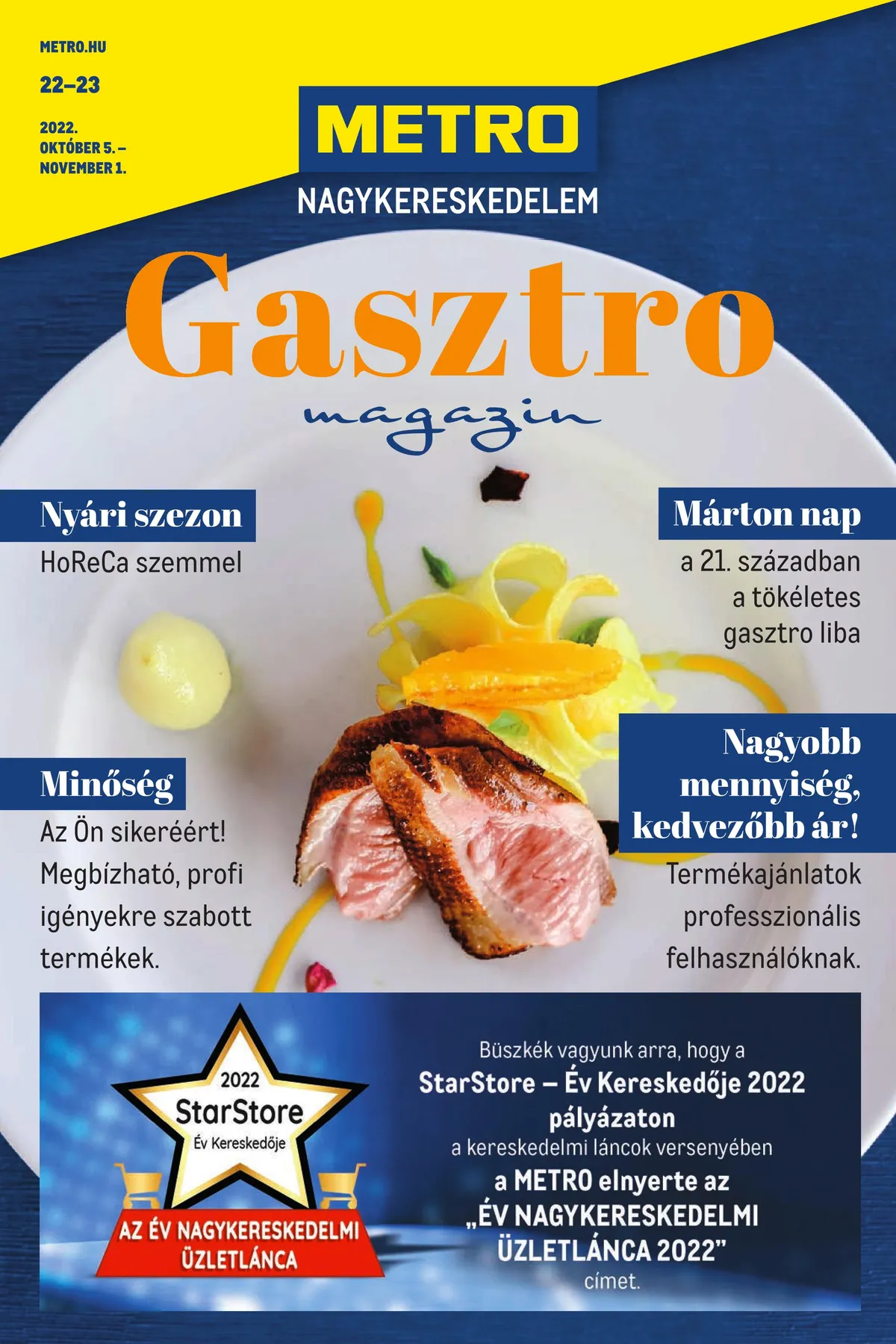 Metro akciós újság Horeca 10.05–11.01