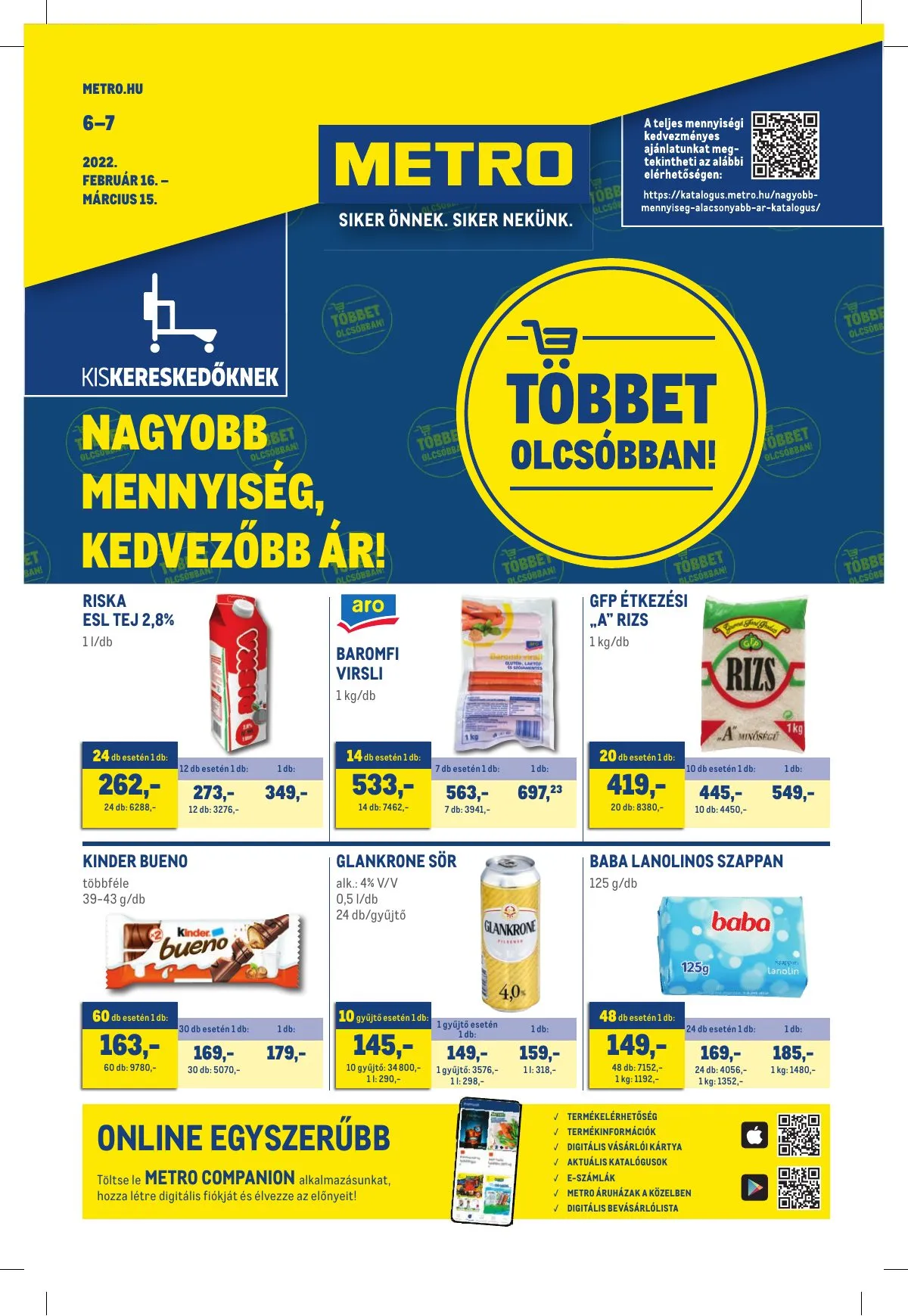 Metro akciós újság Kiskereskedoknek 02.16–03.15
