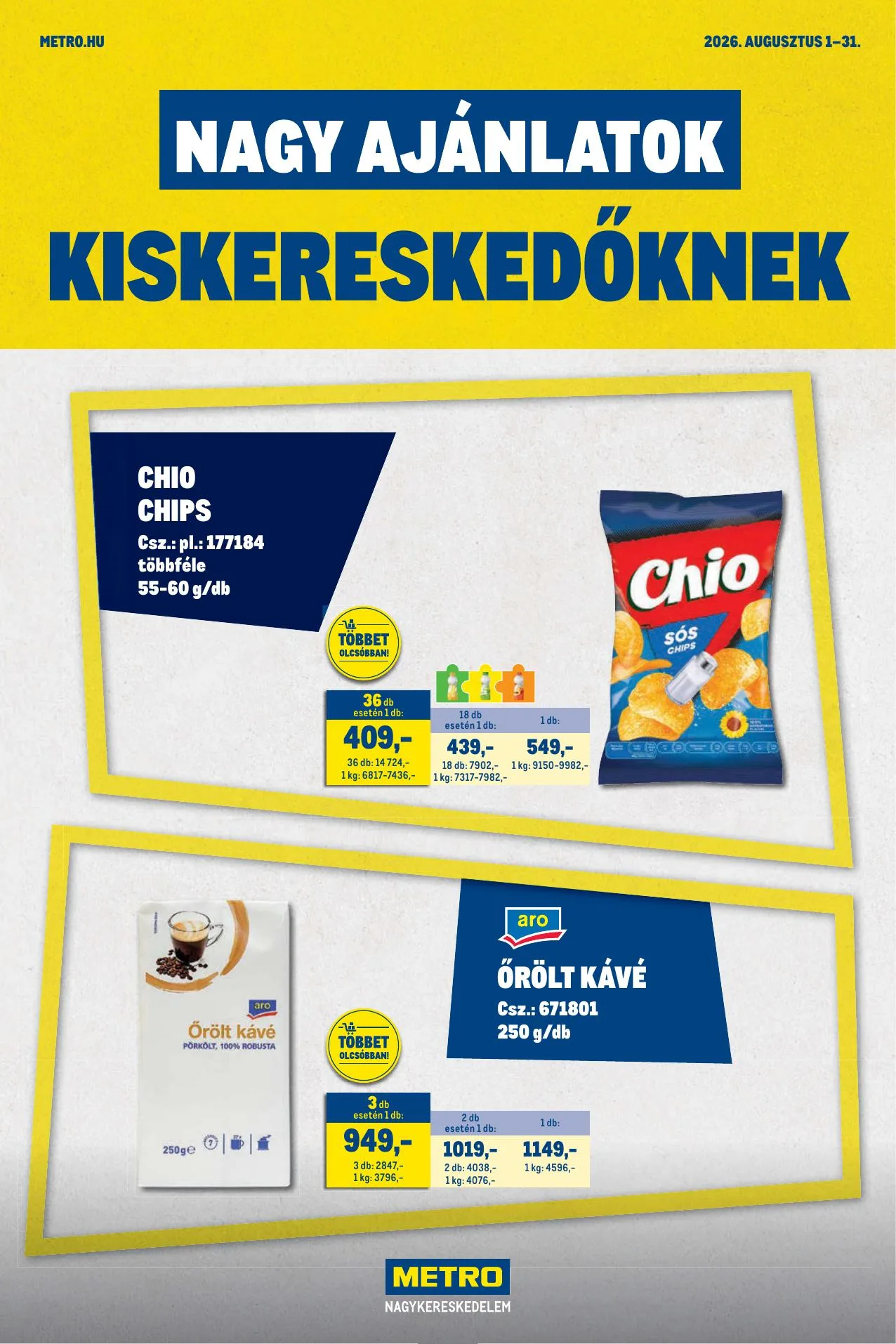 Metro akciós újság Kiskereskedoknek 08.01–08.31