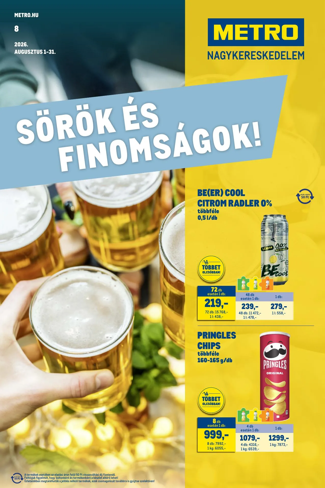 Metro akciós újság Sorok és finomsagok 08.01–08.31