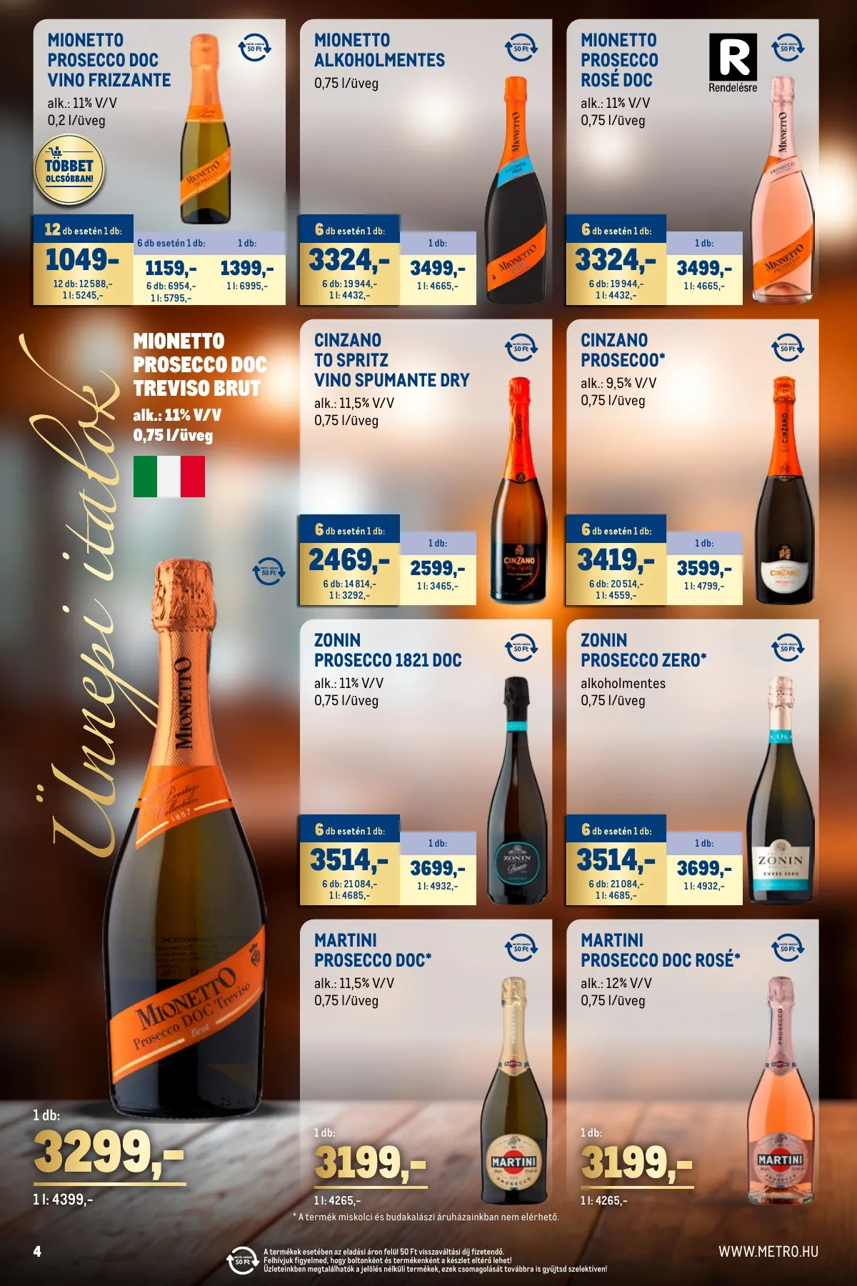 Metro akciós újság Unnepi italok 11.02–11.30 – 4. oldal