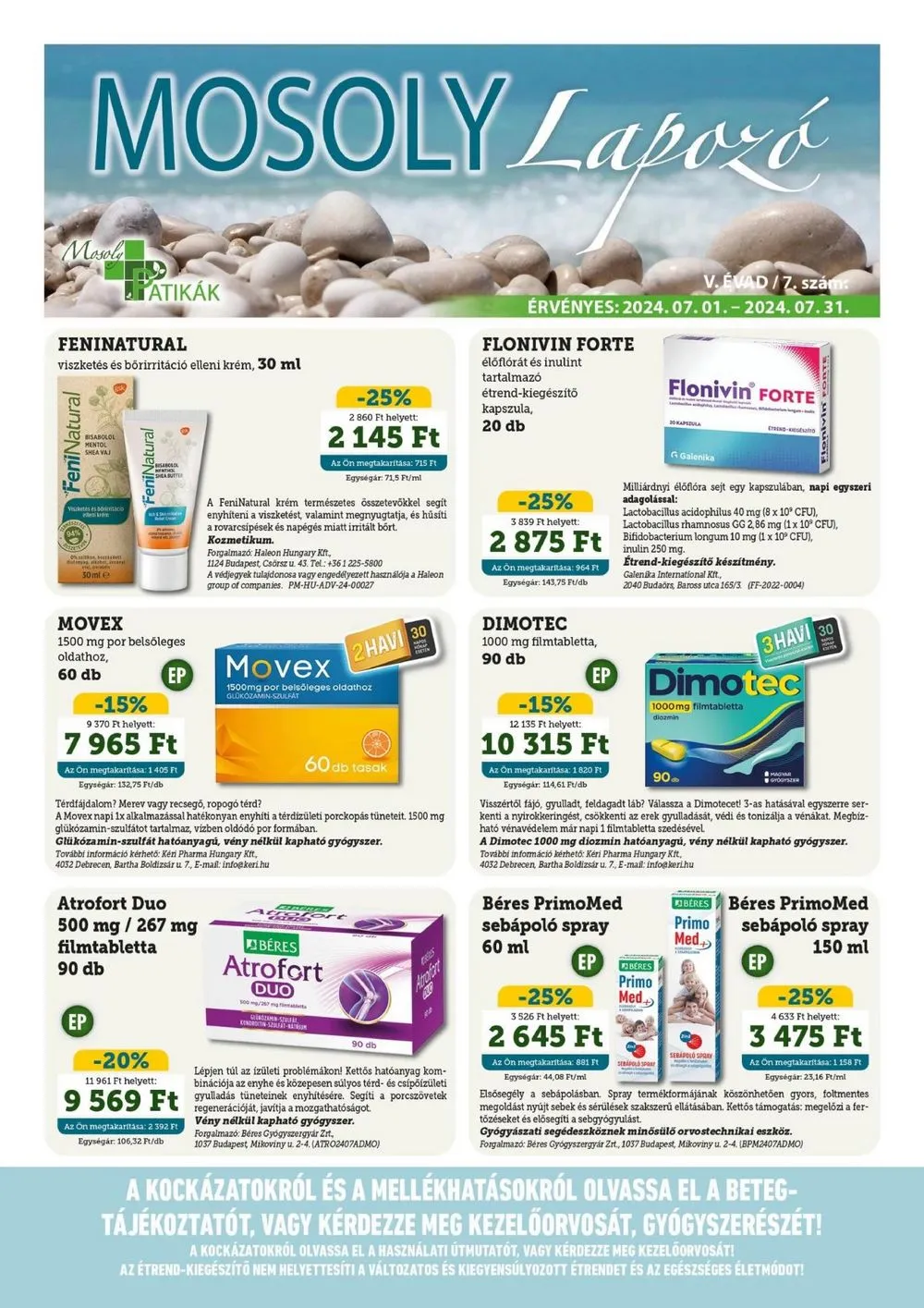 Mosoly akciós újság Patikak 07.01–07.31