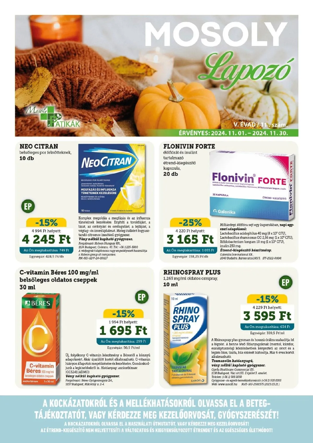 Mosoly akciós újság Patikak 11.01–11.30