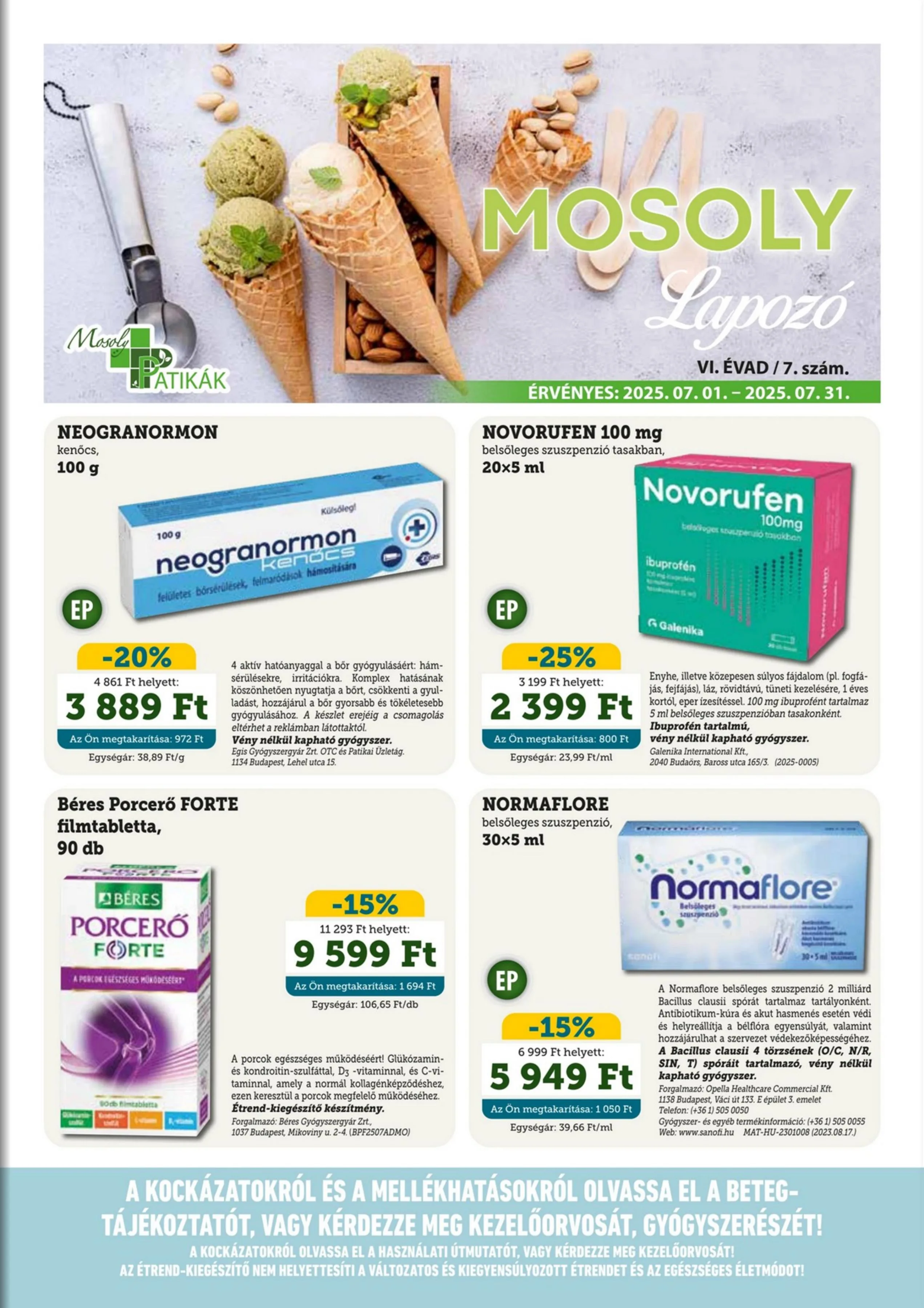 Mosoly akciós újság Patikak 07.01–07.31
