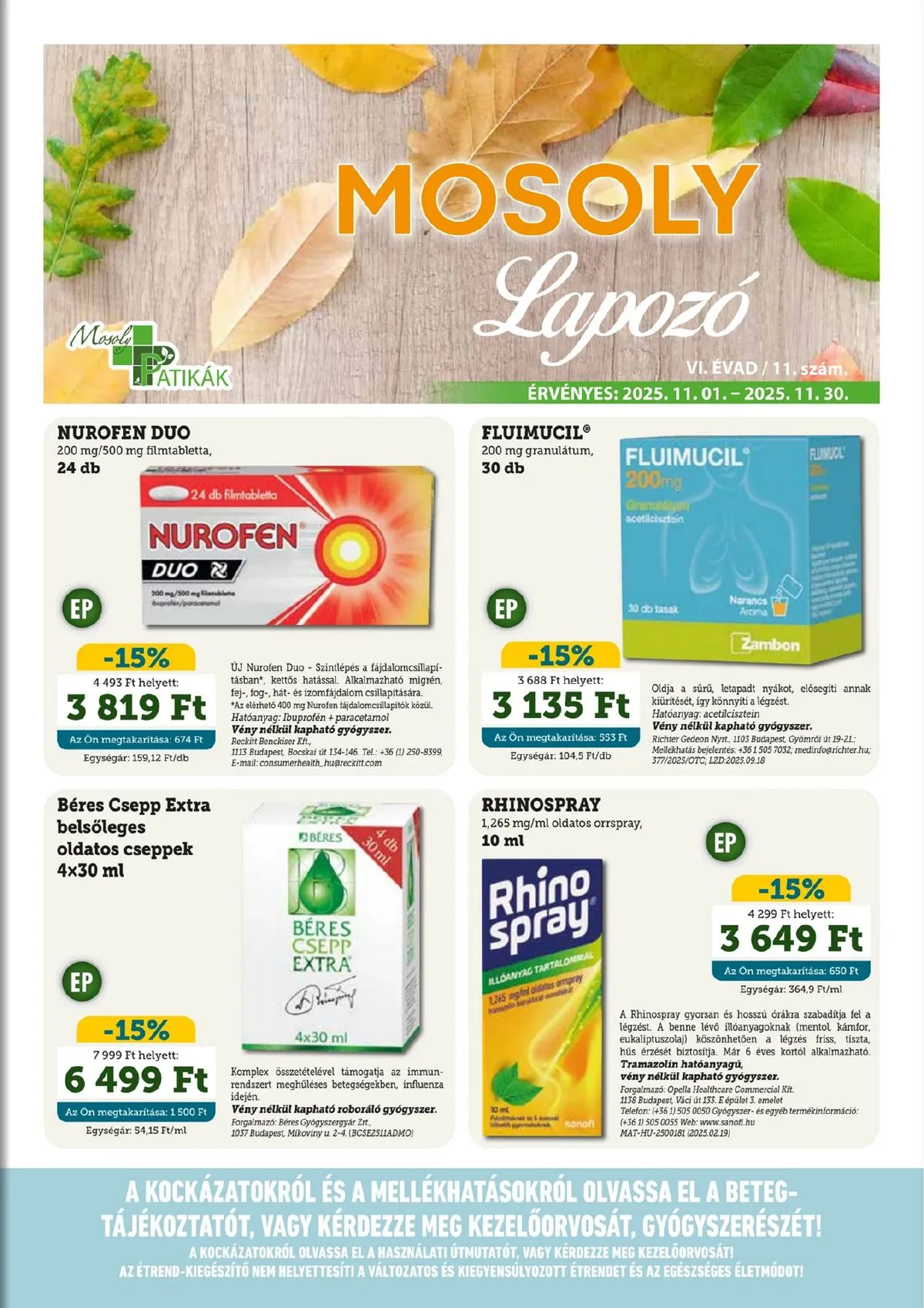 Mosoly akciós újság Patikak 11.01–11.30