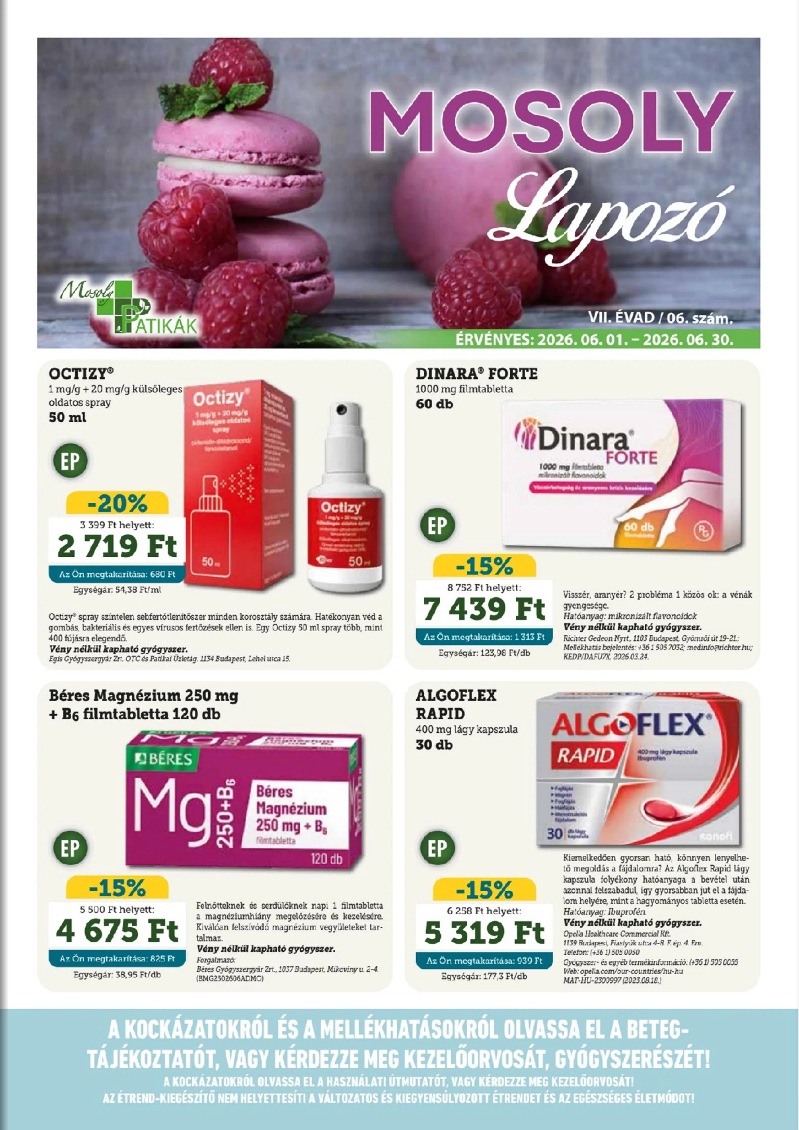 Mosoly akciós újság Patikak 06.01–06.30