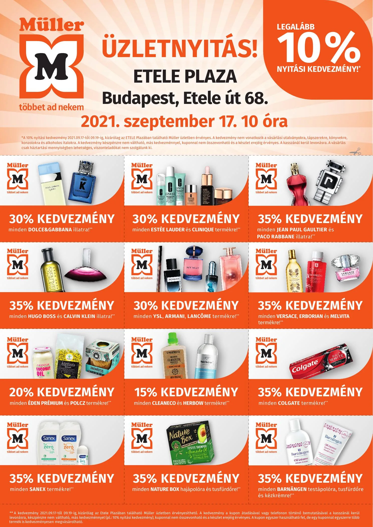 Müller akciós újság Kuponok Etele Plaza 09.17–09.19