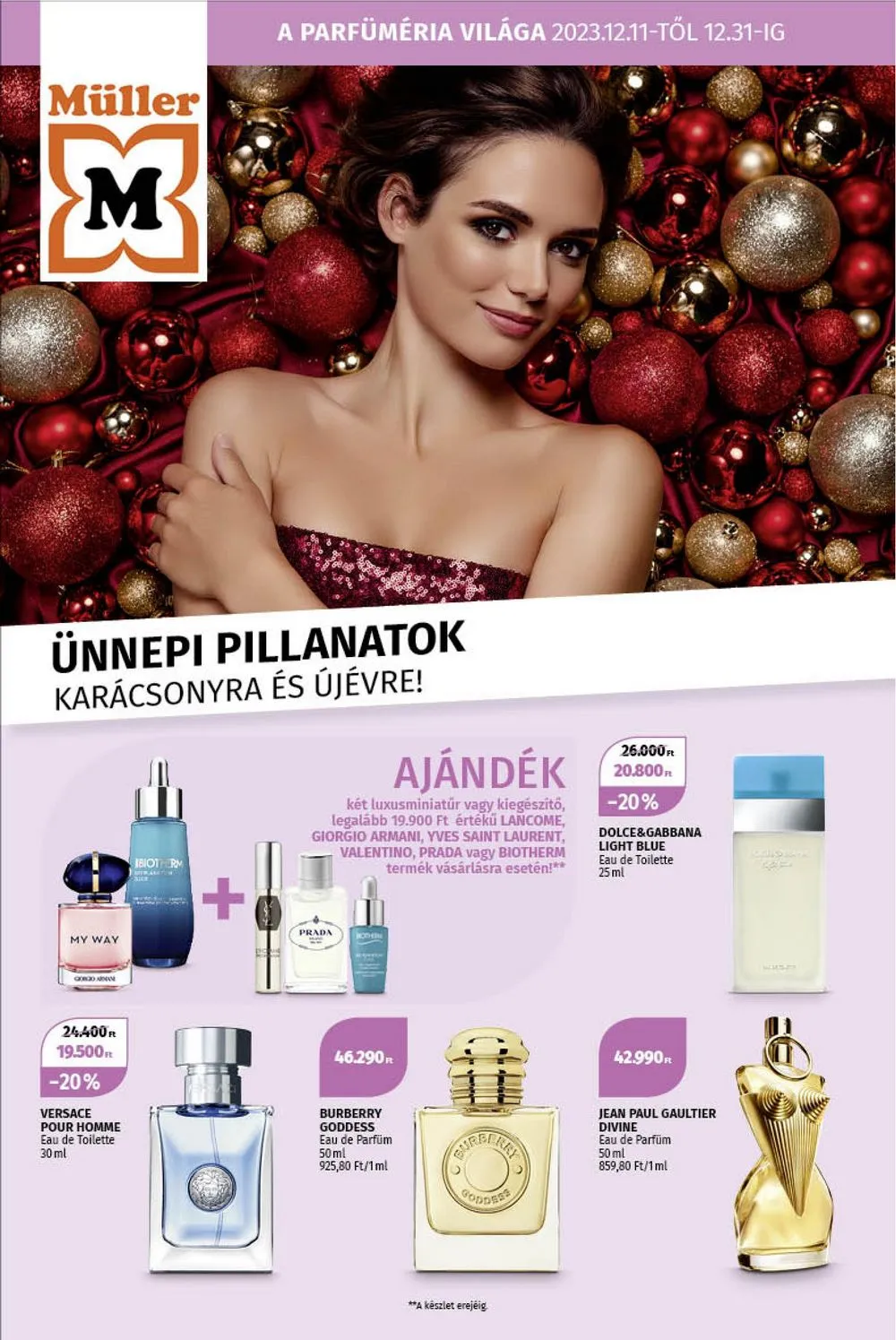 Müller akciós újság Parfumeria 12.11–12.31