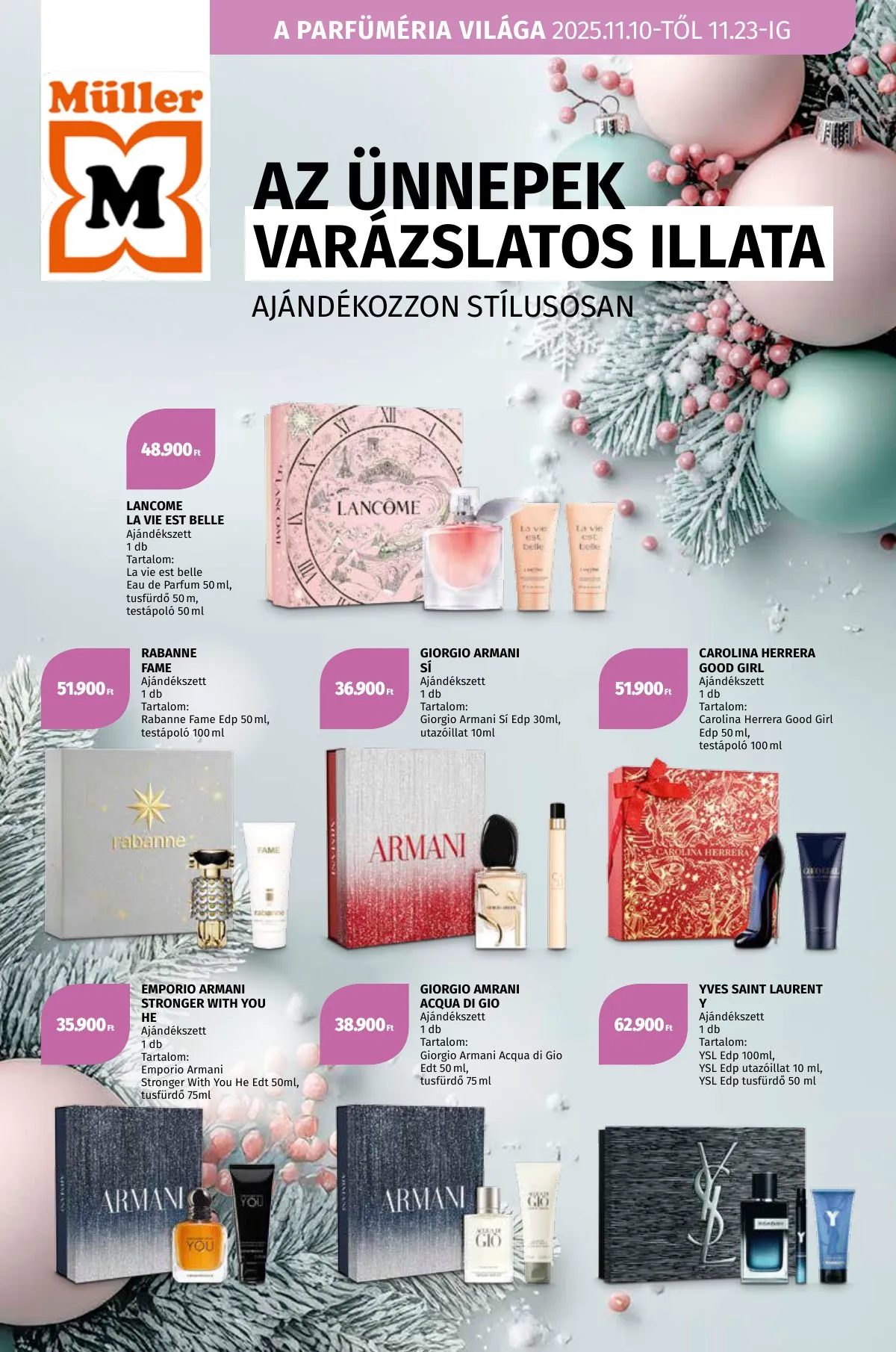 Müller akciós újság Parfumeria 11.10–11.23