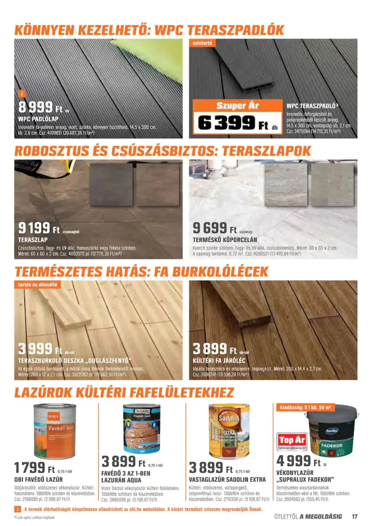 OBI akciós újság 04.06–04.17 – 17. oldal