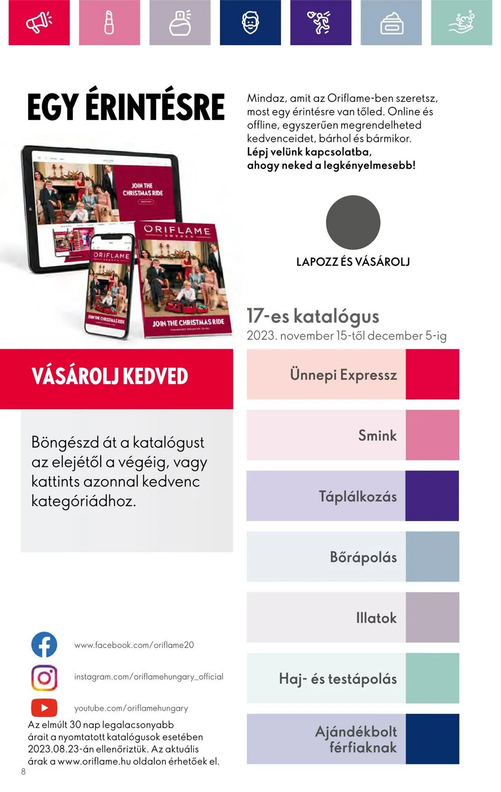 Oriflame akciós újság 11.15–12.05 – 8. oldal