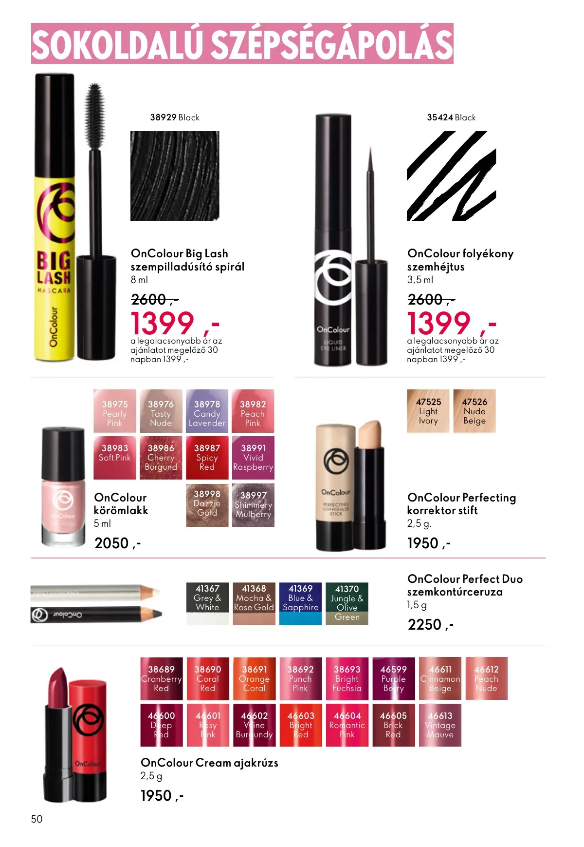 Oriflame akciós újság 10.01–10.21 – 50. oldal