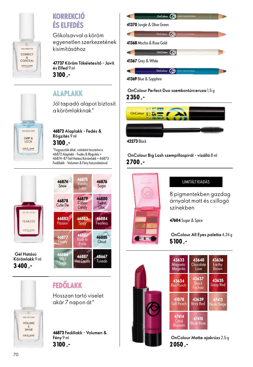 Oriflame akciós újság 06.17–07.07 – 70. oldal