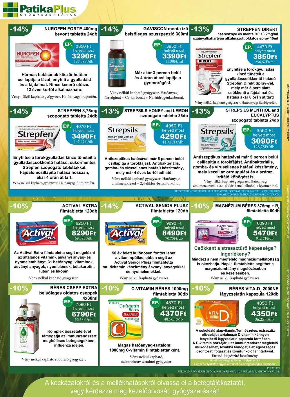 Patika akciós újság Plus 09.01–09.30 – 4. oldal