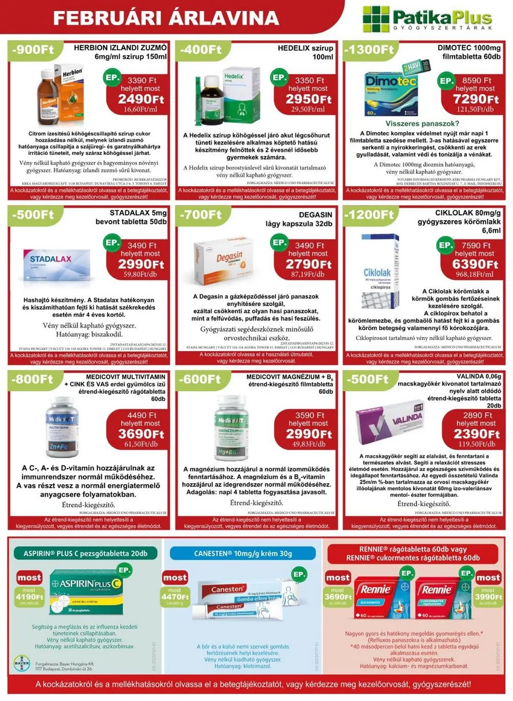 Patika akciós újság Plus 02.01–02.29 – 3. oldal