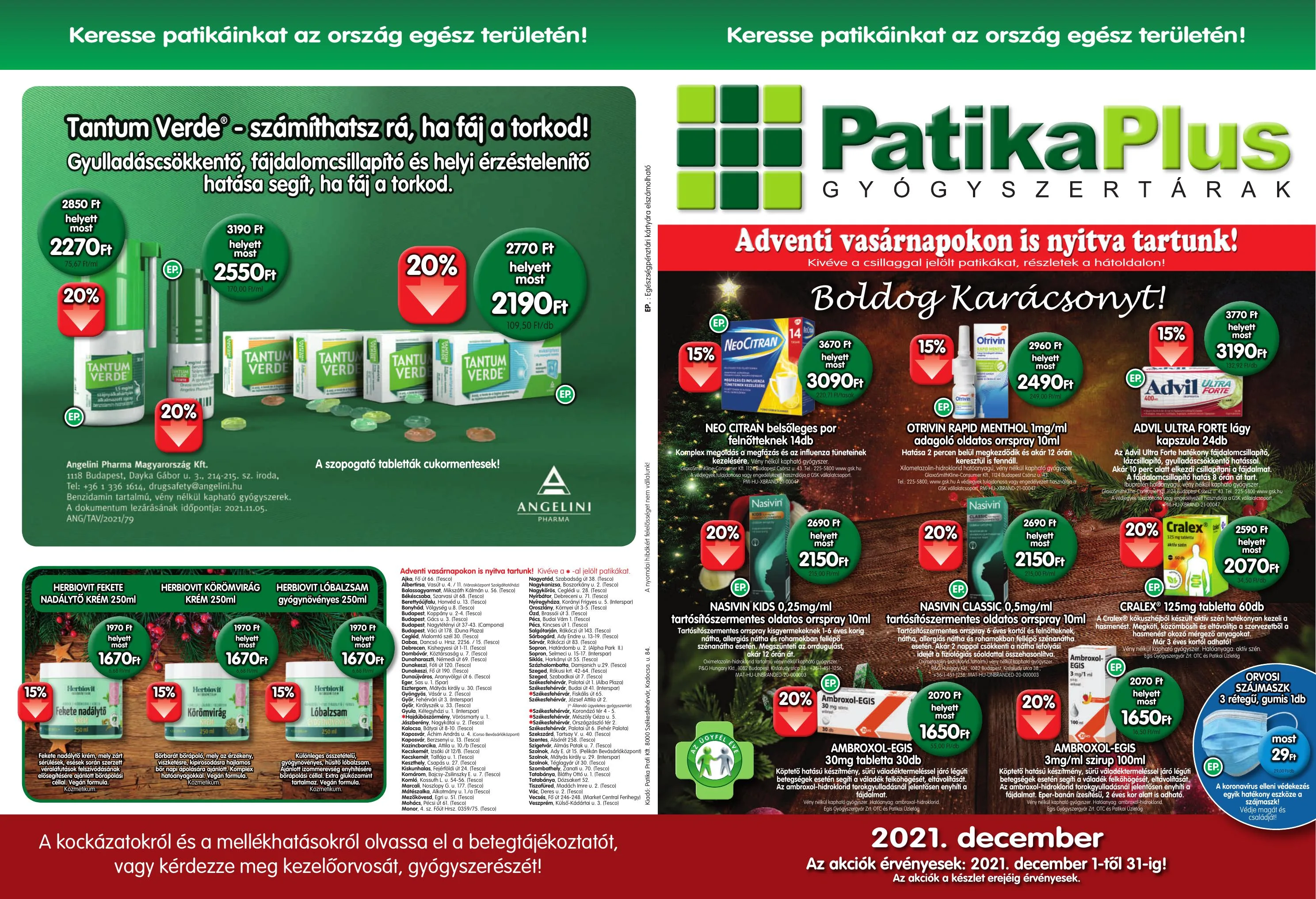 Patikaplus akciós újság 12.01–12.31