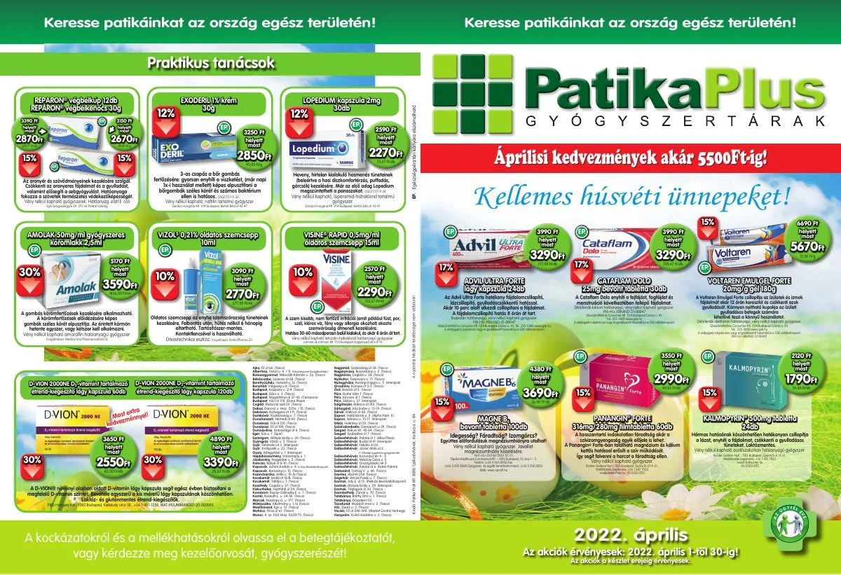 Patikaplus akciós újság 04.01–04.30