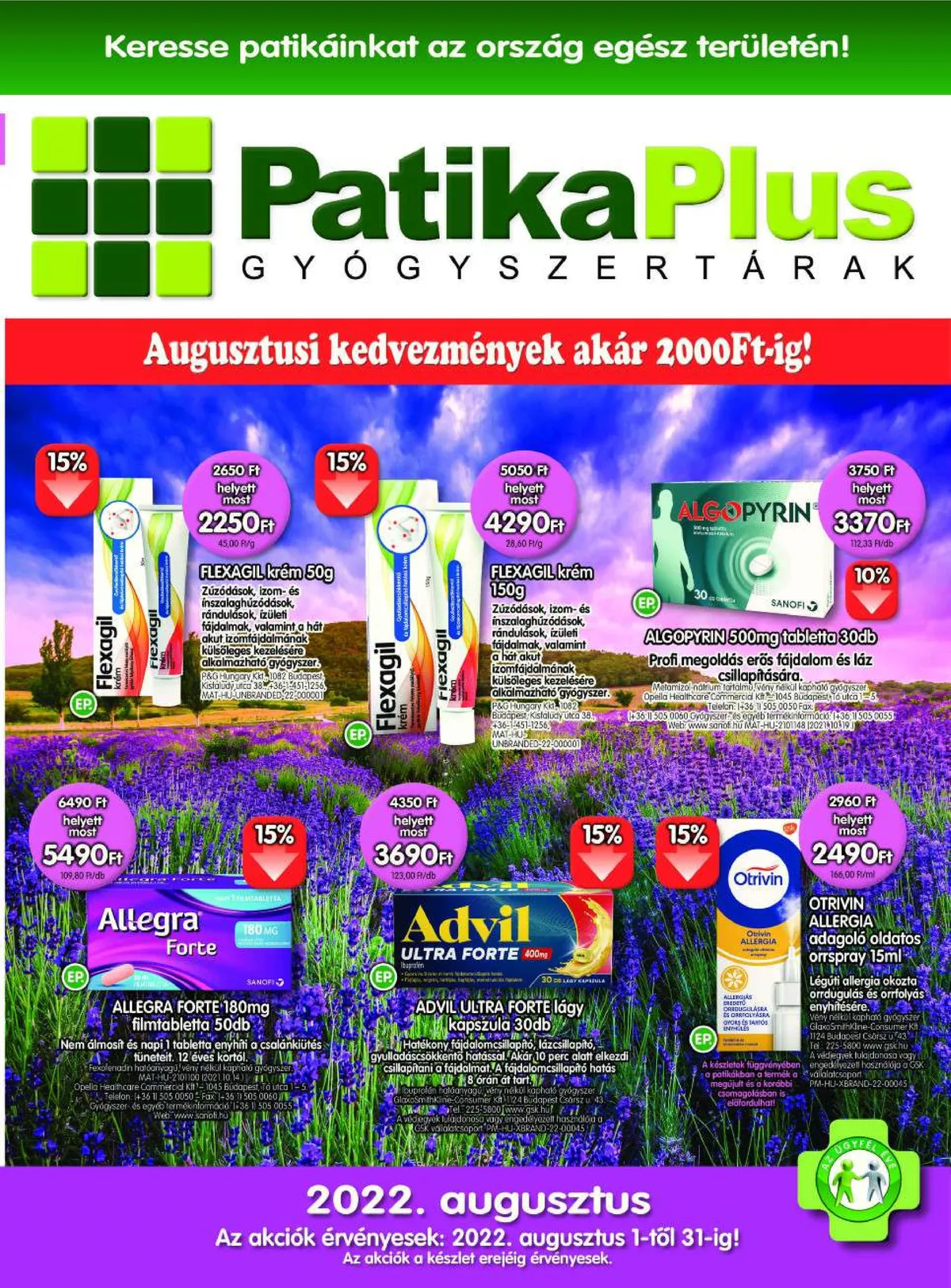 Patikaplus akciós újság 08.01–08.31