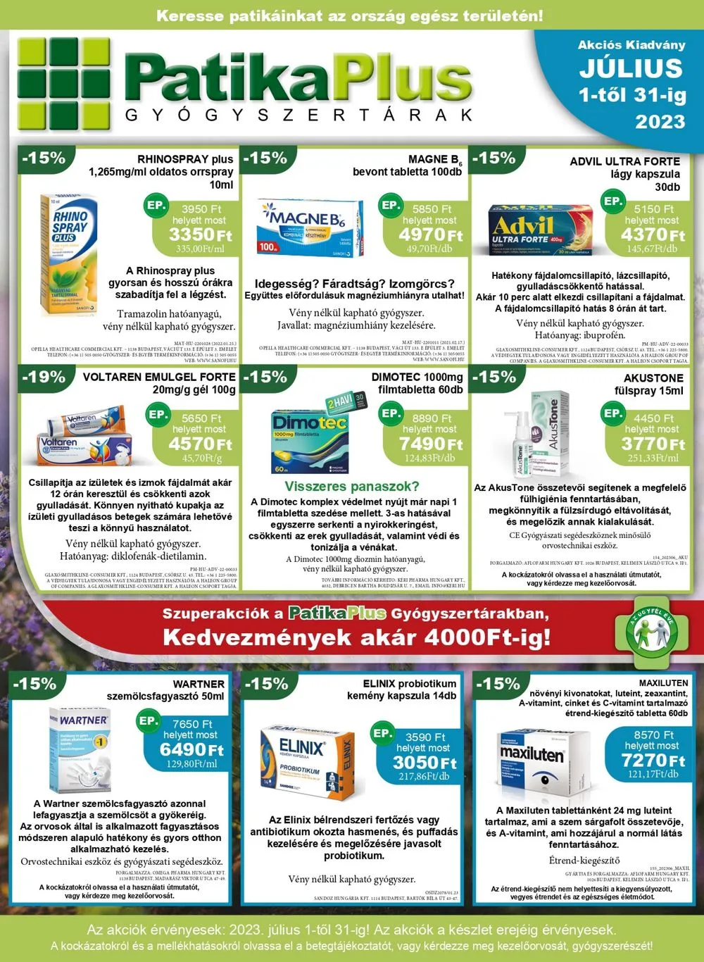 Patikaplus akciós újság 07.01–07.31