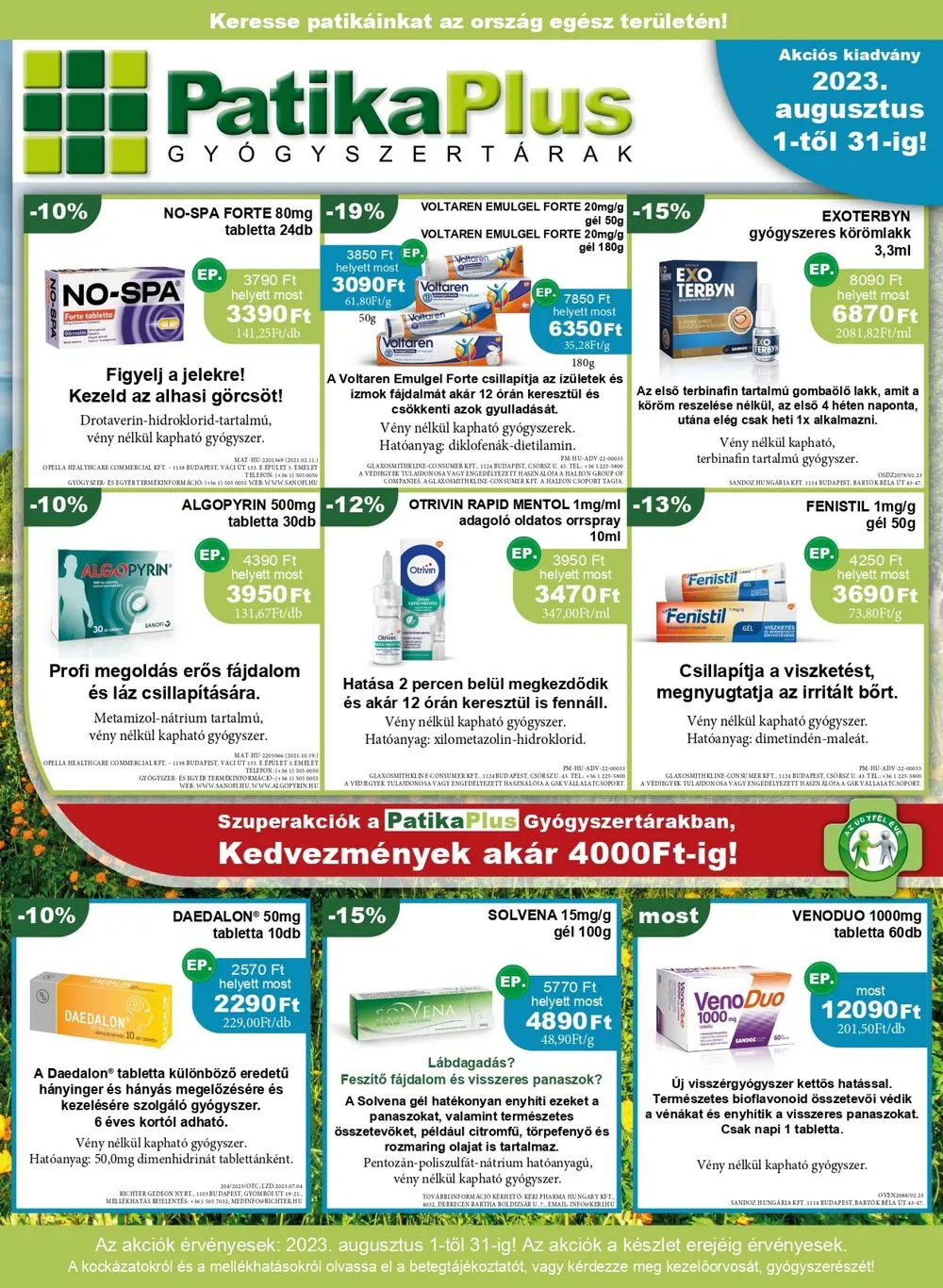 Patikaplus akciós újság 08.01–08.31