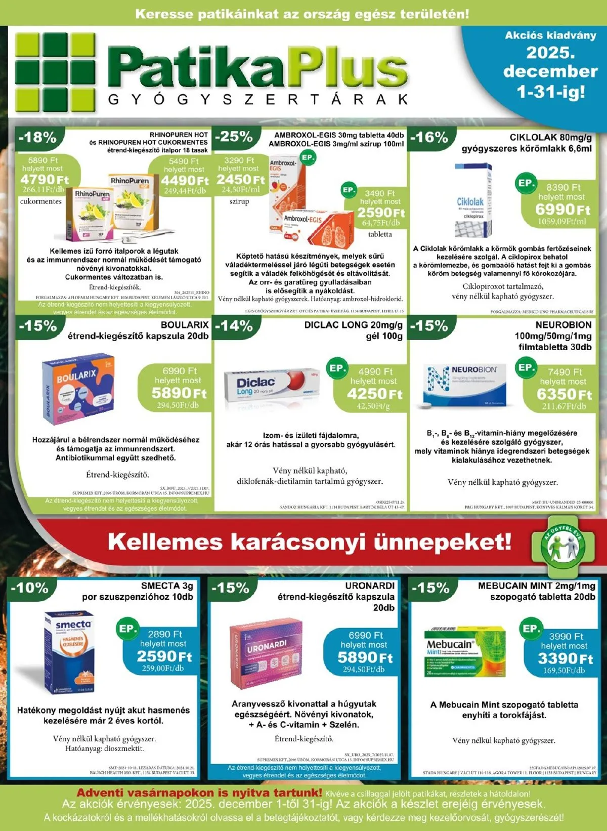 Patikaplus akciós újság 12.01–12.31