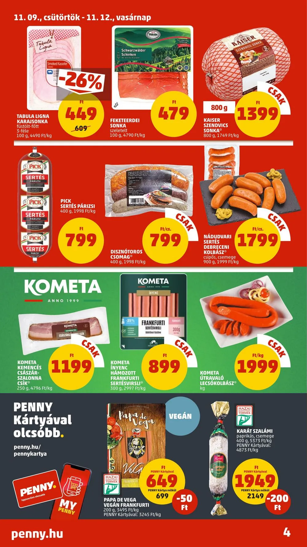 Penny akciós újság 11.09–11.15 – 4. oldal