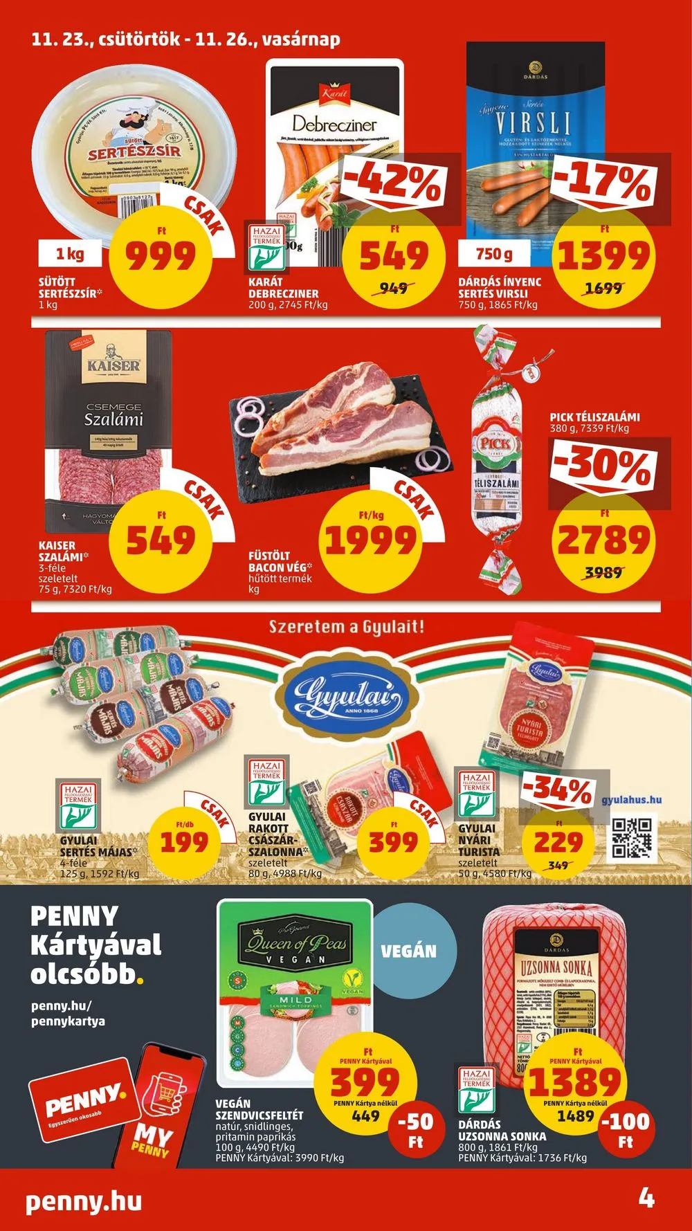 Penny akciós újság 11.23–11.29 – 4. oldal